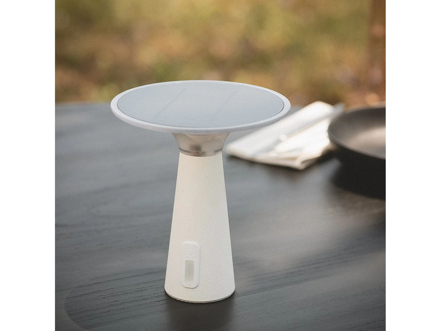 Lampe de Table Solaire d'Extérieur LED Portable avec Batterie USB Rechargeable Soucha Noir