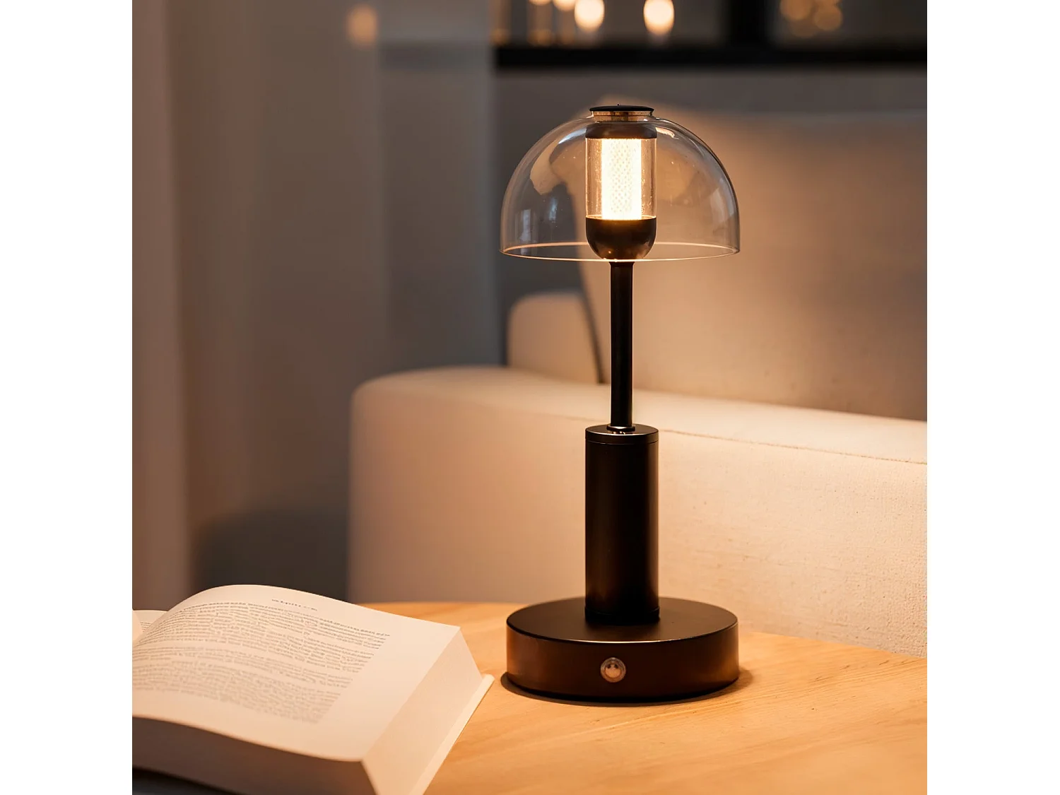 Lampe à Poser LED Portable avec Batterie USB Rechargeable Ludza Noir