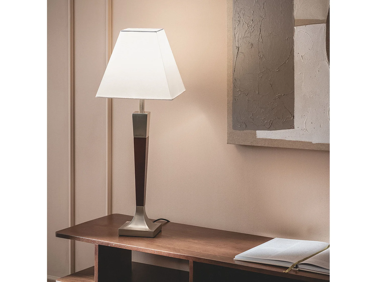 Lámpara de Mesa Metal Lizza Piramis Blanco