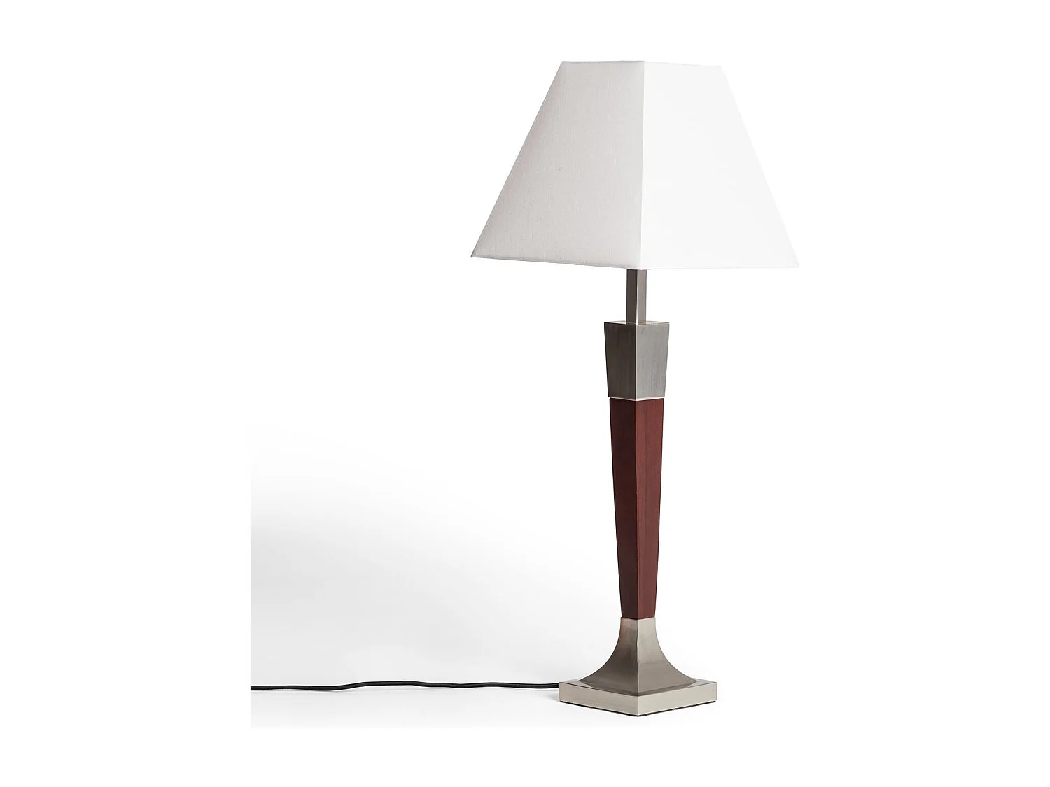Lampe à Poser Bois et Métal Lizza Piramis Blanc