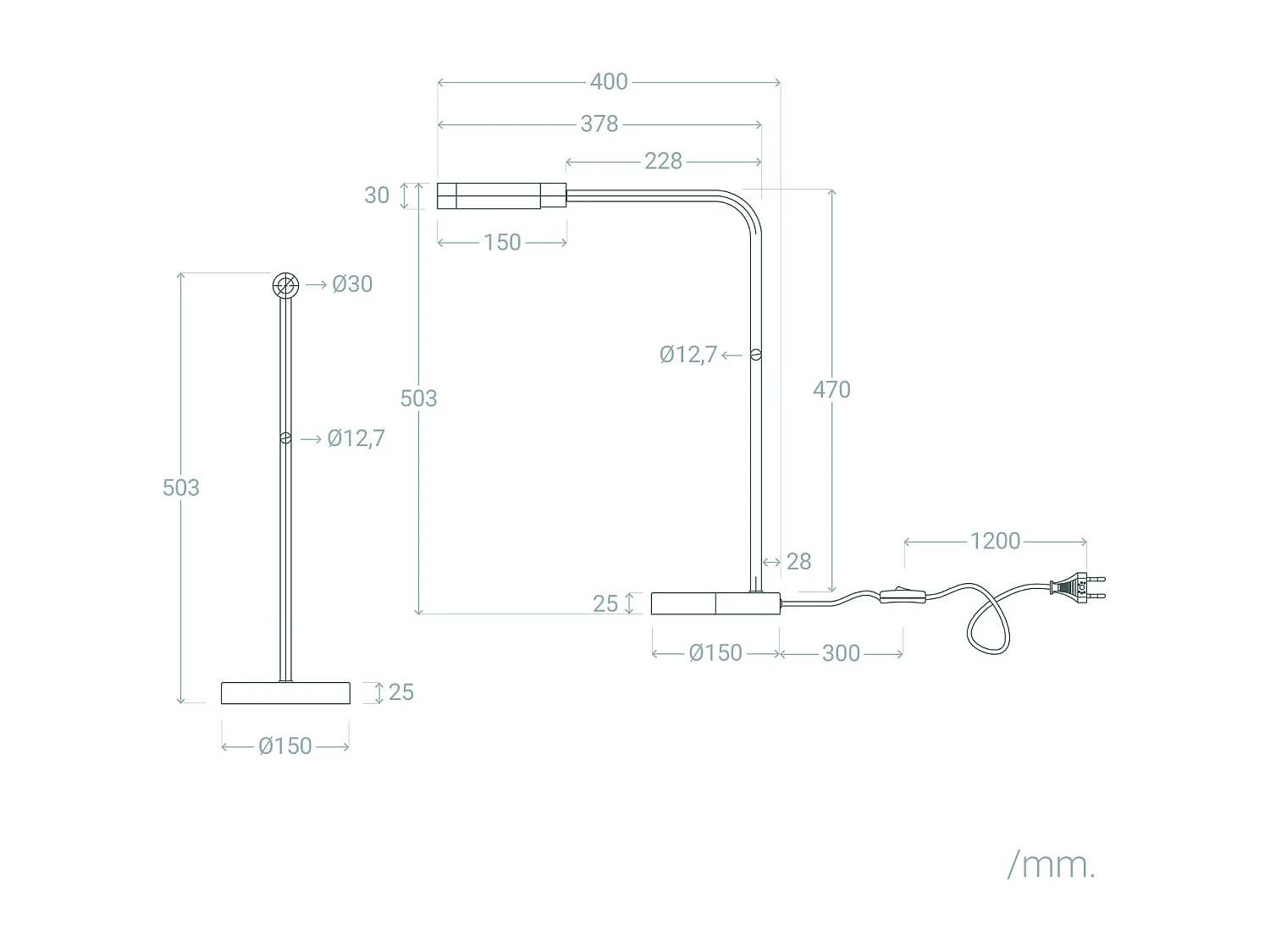 Lampada da Tavolo LED 2.5W Metallo Gazny Nero Opaco