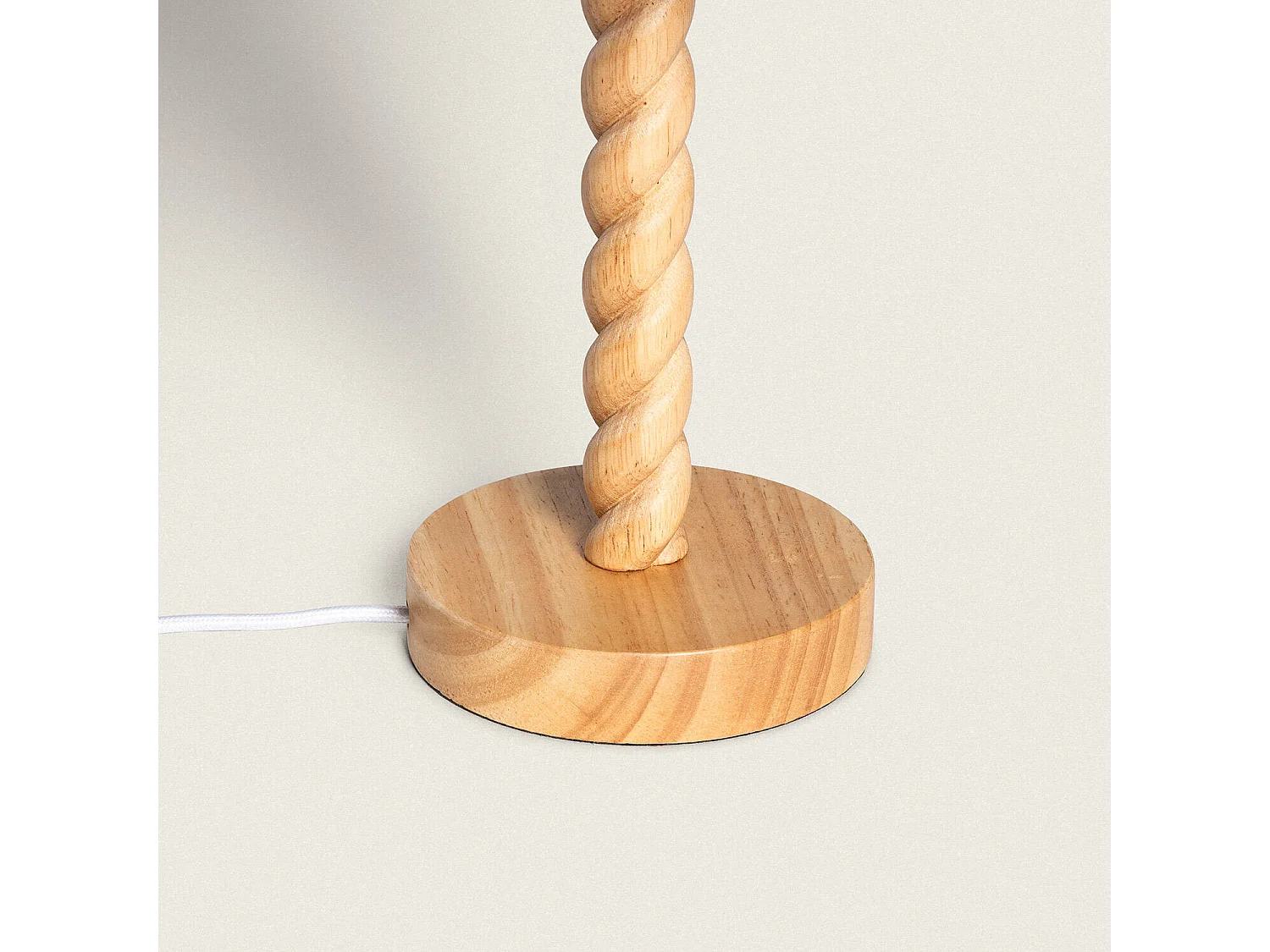 Lampada da Tavolo Legno Moorea Bianco