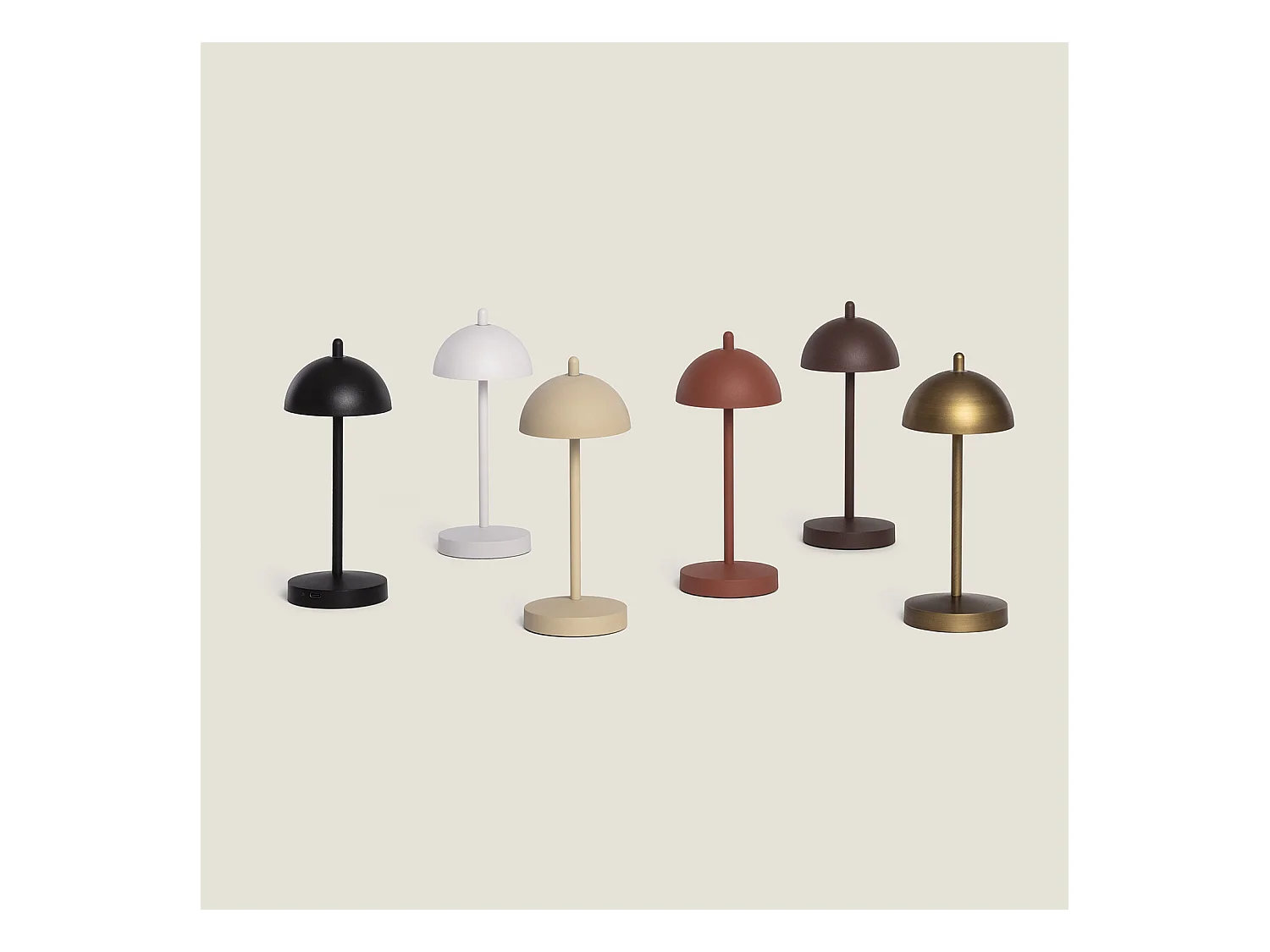 Lampe à Poser LED Portable Extérieure Métal avec Batterie Rechargeable Pirinoa Brun
