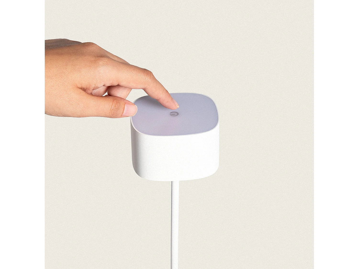 Lámpara de Mesa LED Portátil Exterior con Batería USB Recargable Mounka Square Blanco