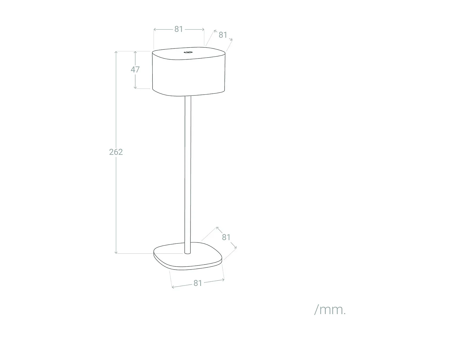 Lampe à Poser LED 2W Portable avec Batterie USB Rechargeable Mounka Square Blanc