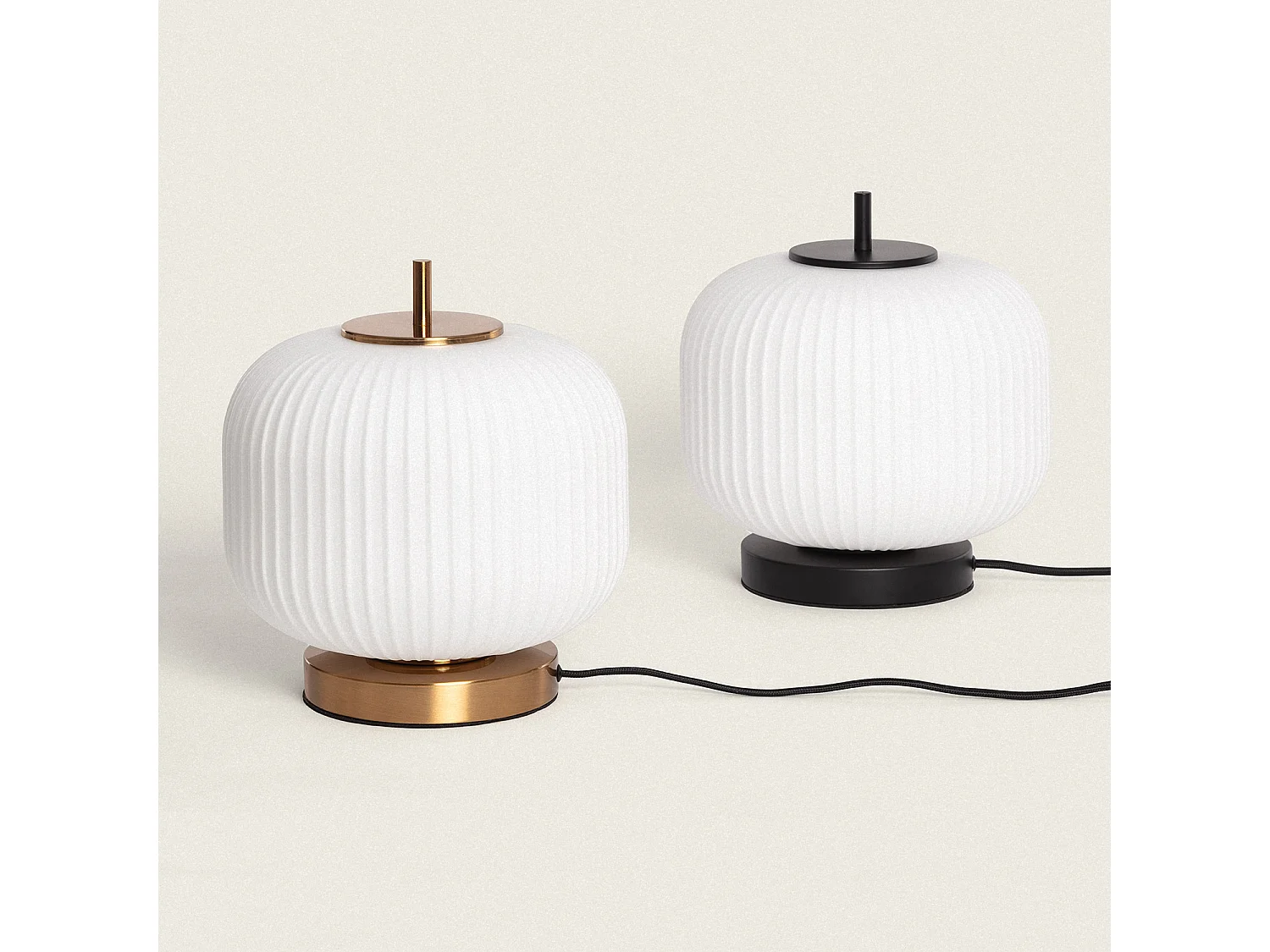 Lampada da Tavolo Metallo e Vetro Beca Ambra