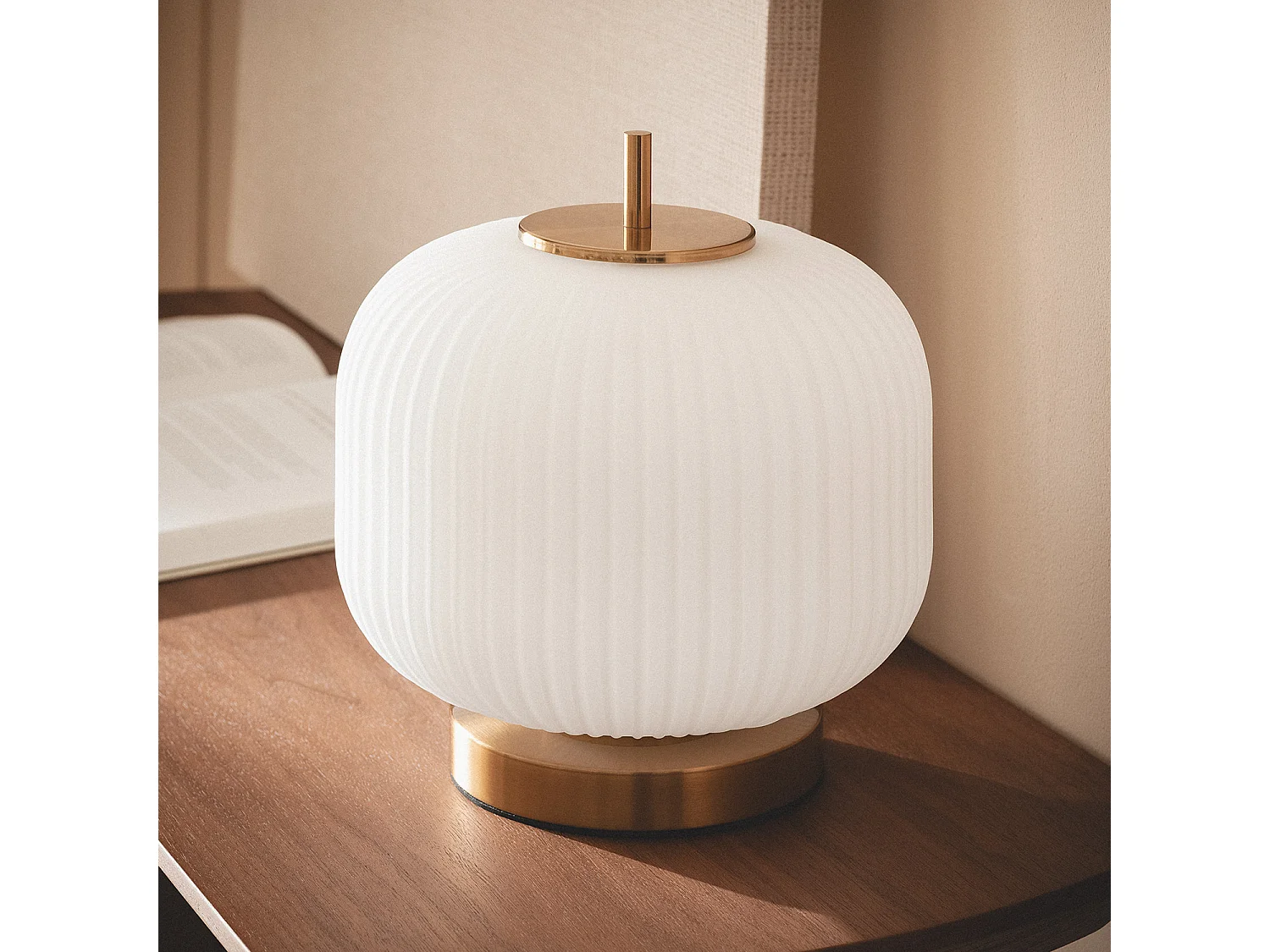 Lampe à Poser Métal et Verre Beca Ambre