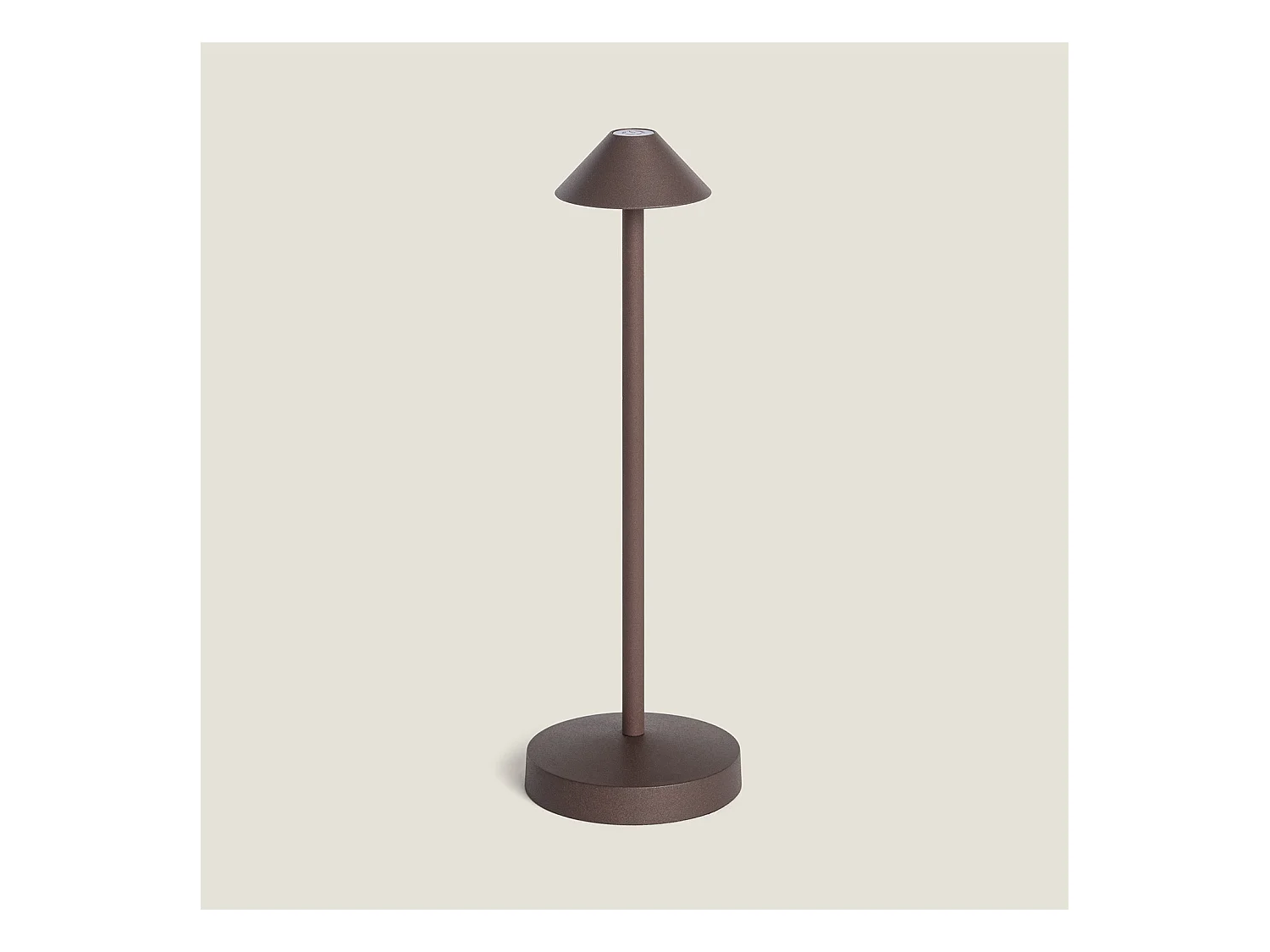 Lampada da Tavolo LED Portatile per Esterno Metallo con Batteria Ricaricabile Magatzi Marrone
