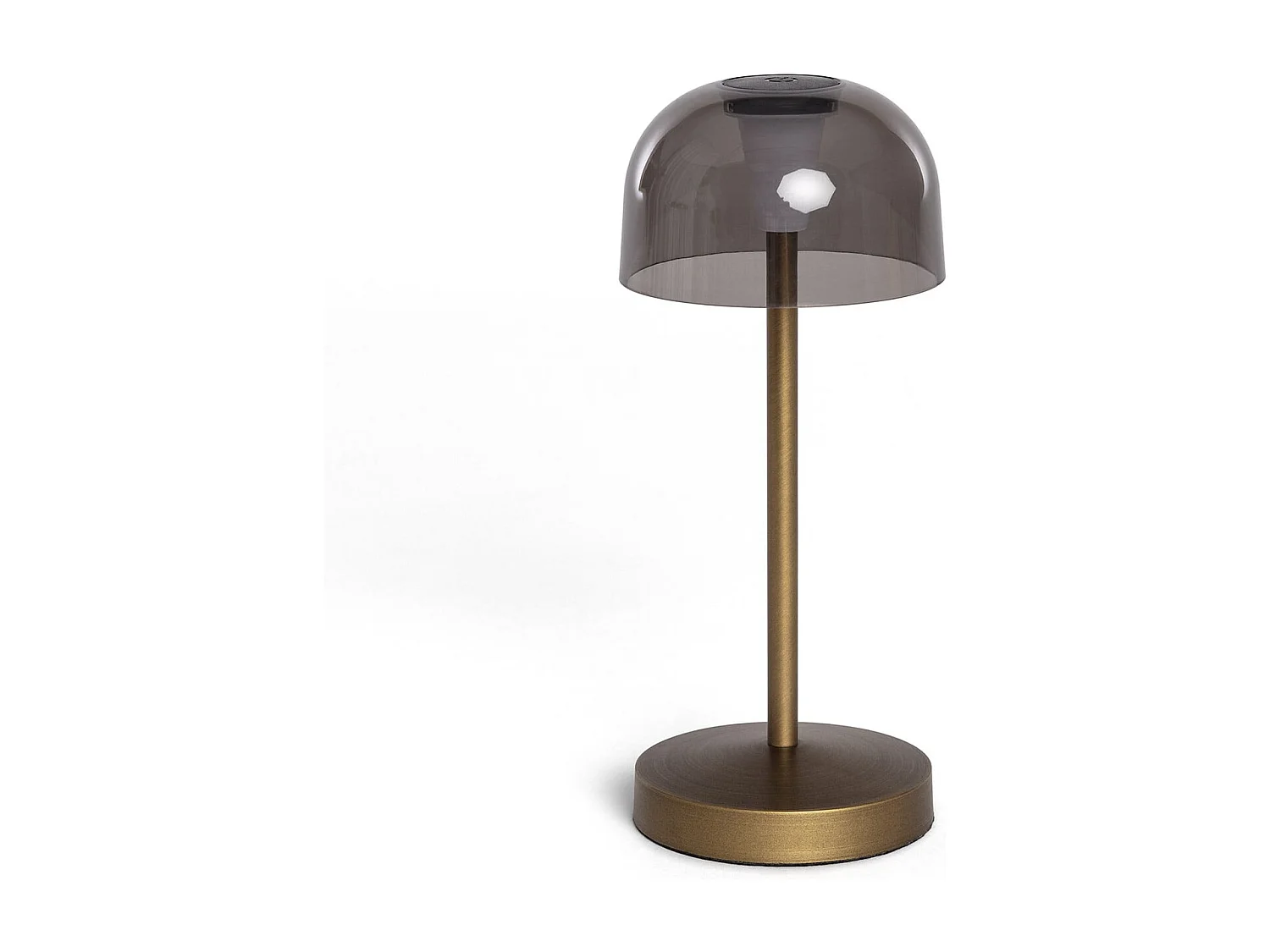 Lampe à Poser LED Portable pour Extérieur Métal avec Batterie Rechargeable Lendora Smoke Laiton