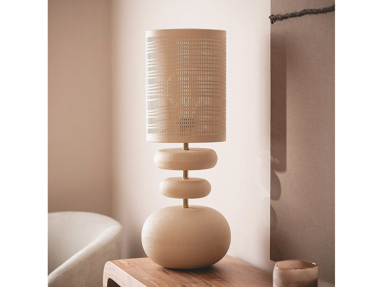 Lampe à Poser Métal Dhruv Beige