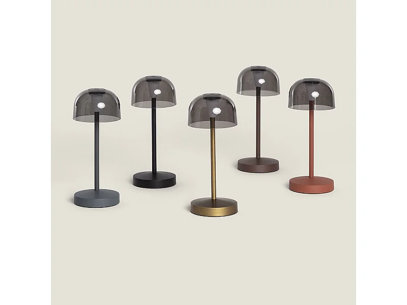 Lampe à Poser LED Portable Extérieur Métal avec Batterie Rechargeable Lendora Gris