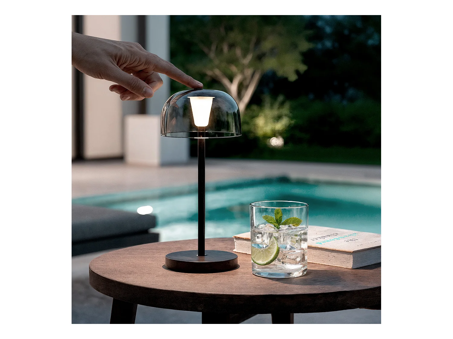 Lampe à Poser LED Portable Extérieur Métal avec Batterie Rechargeable Lendora Gris