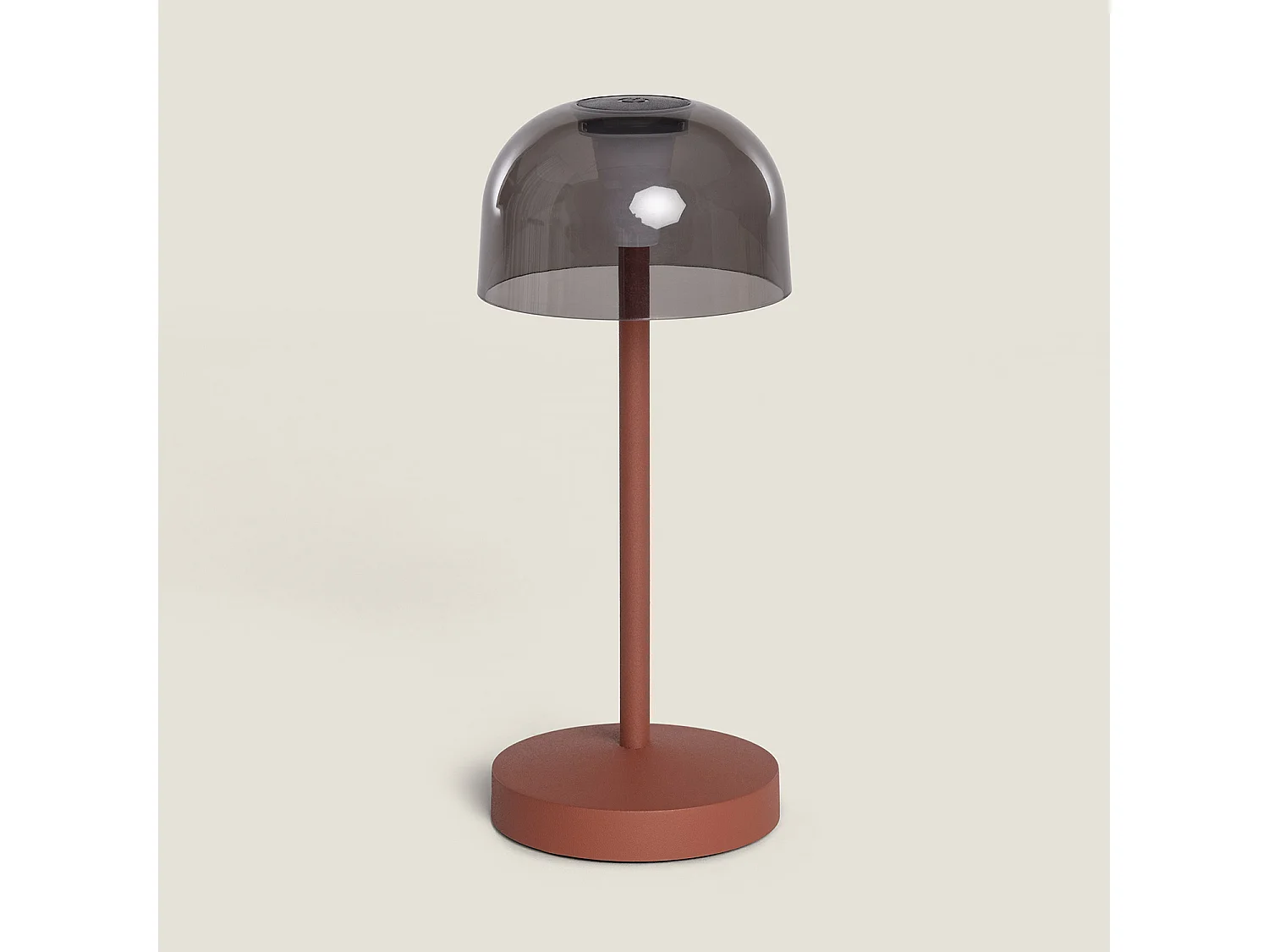 Lampe à Poser LED Portable pour Extérieur Métal avec Batterie Rechargeable Lendora Smoke Terre cuite