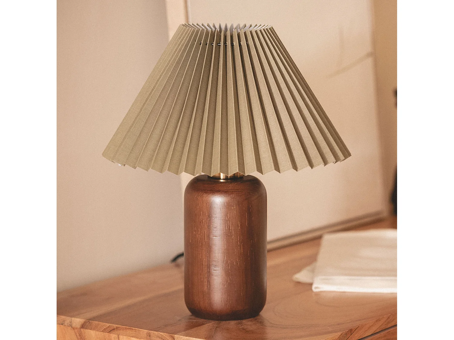 Lampe à Poser Bois Silene Vert kaki