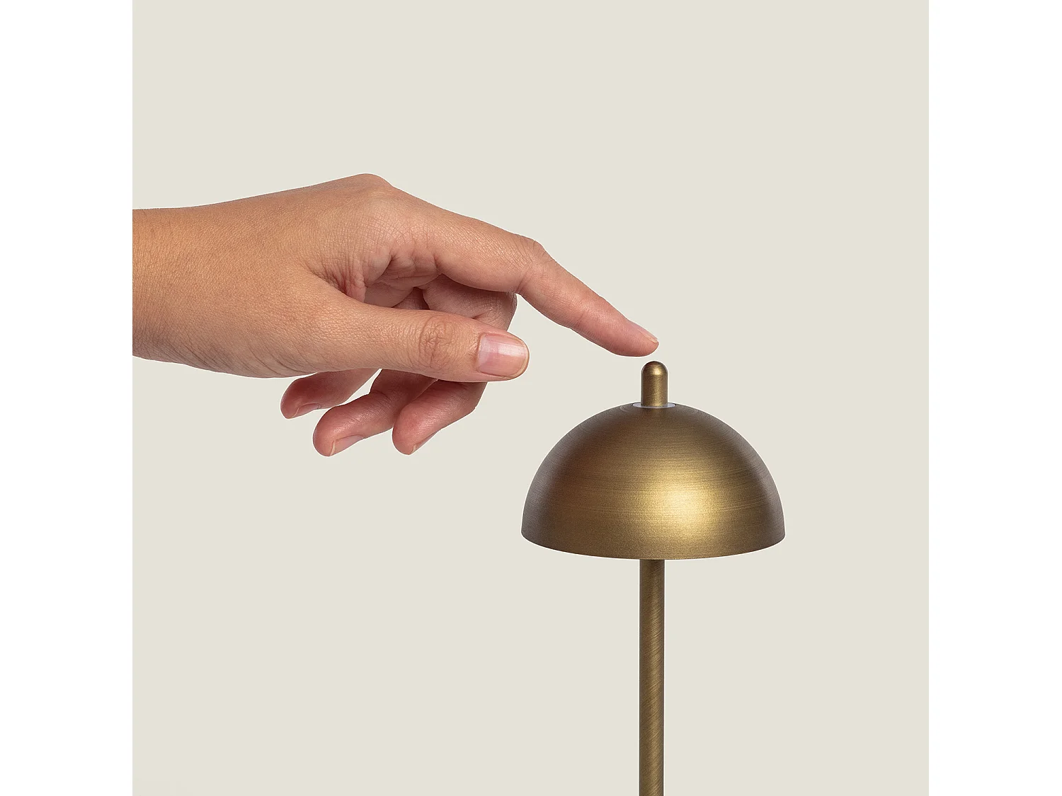 Lampe à Poser LED Portable Extérieure Métal avec Batterie Rechargeable Pirinoa Laiton