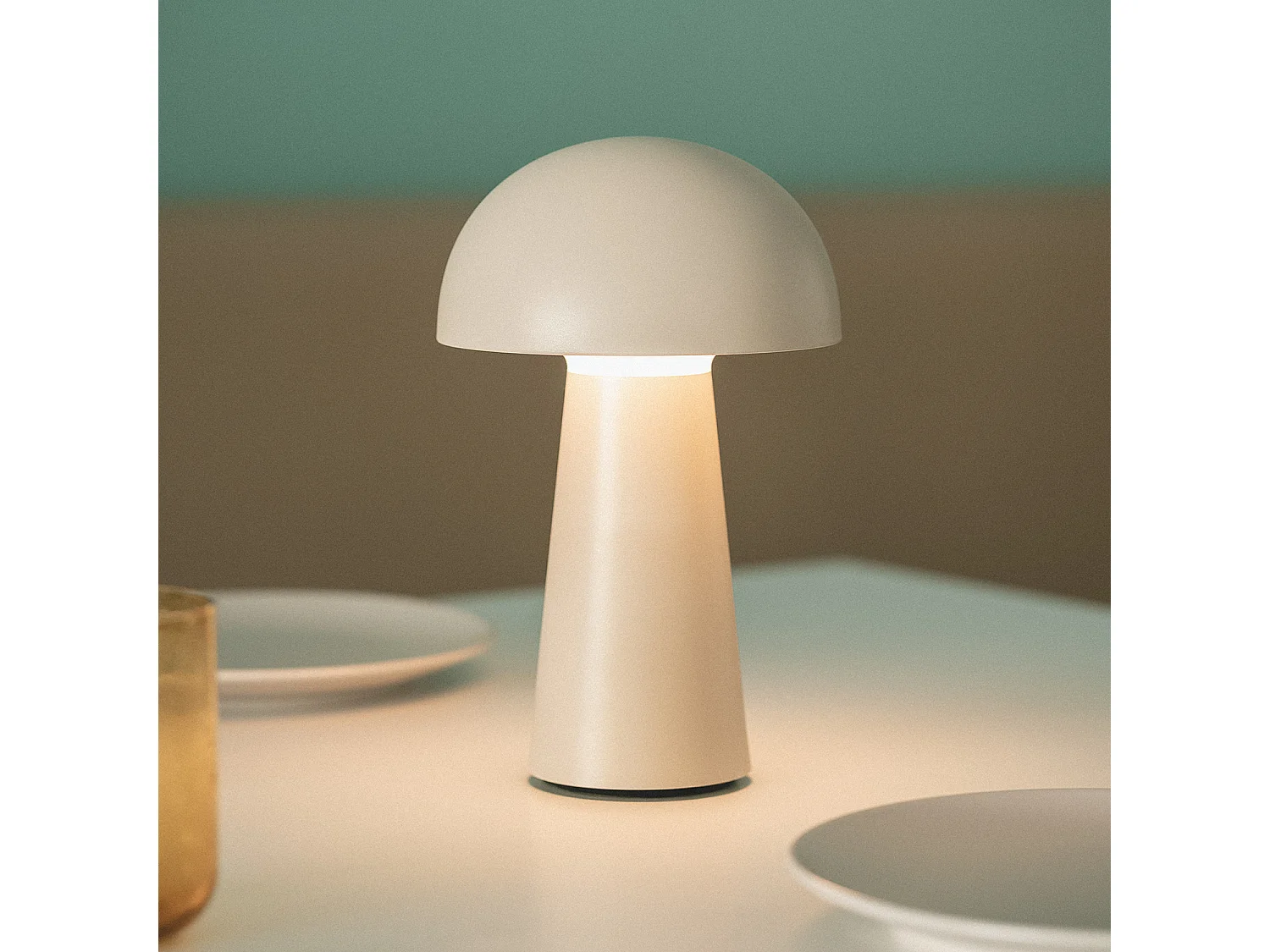 Lampe à Poser LED 2W Portable avec Batterie USB Rechargeable Uyanga Beige