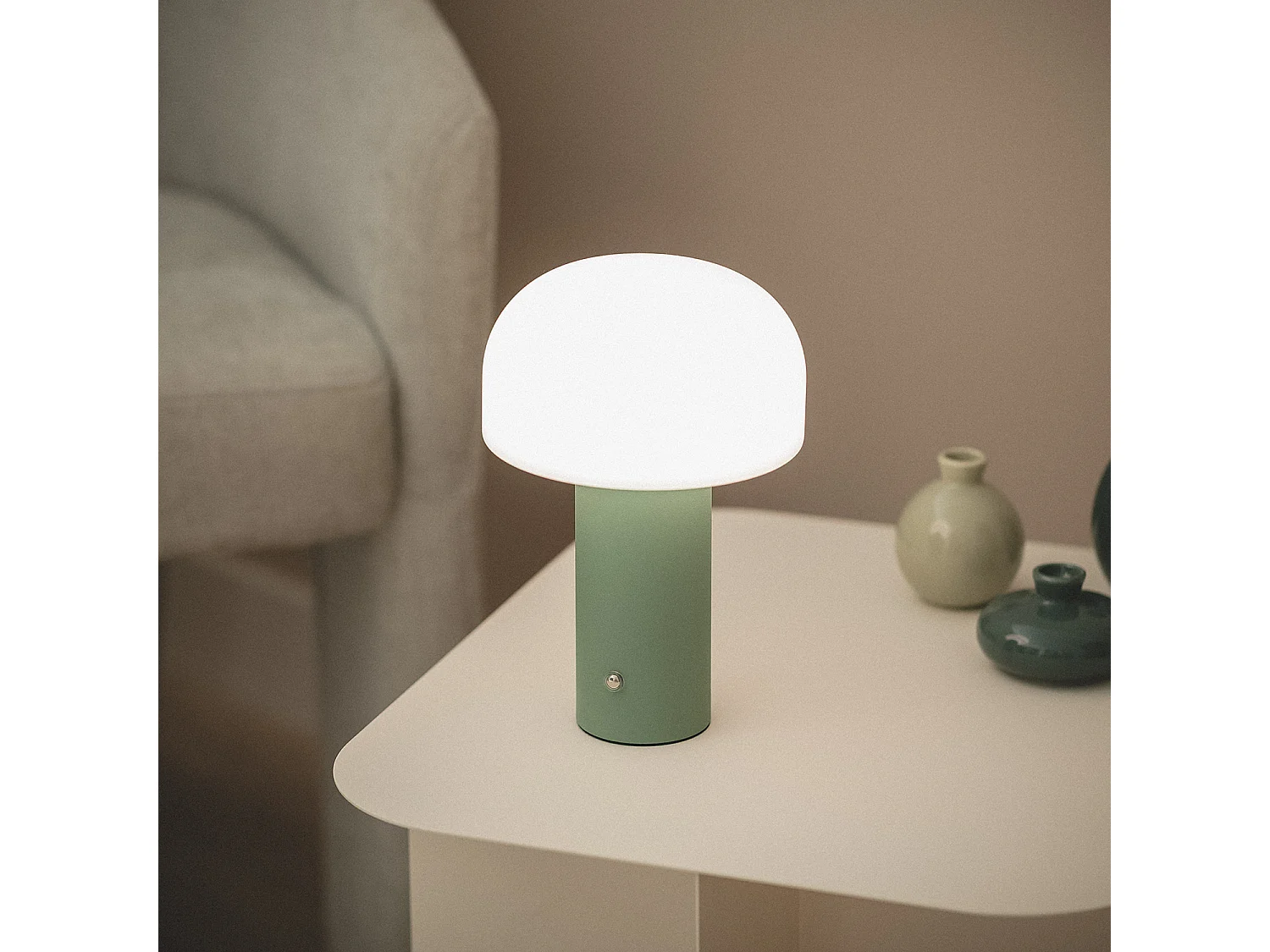 Lámpara de Mesa LED Portátil con Batería USB Recargable Leta Verde Oliva