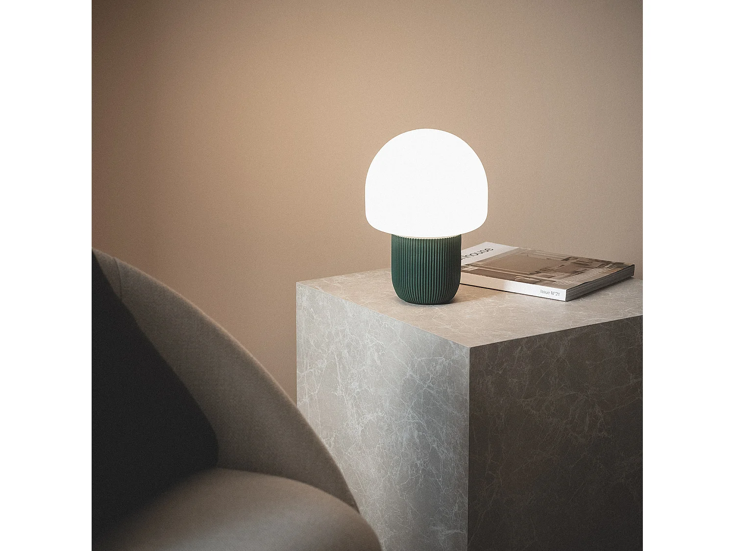 Lampe à Poser Résine Nacune Vert