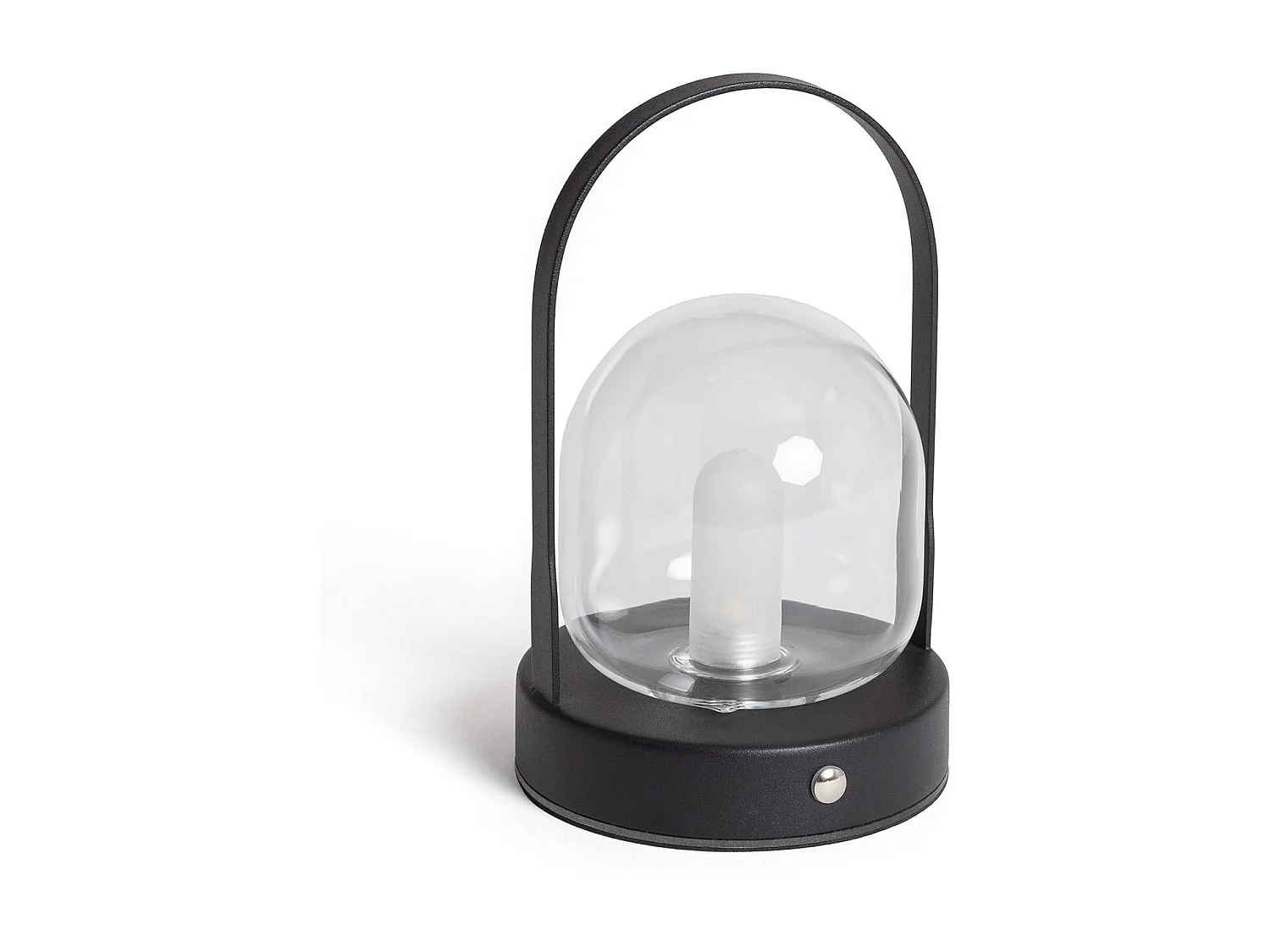 Lámpara de Mesa LED Portátil con Batería USB Recargable Metal y Cristal Olena Negro