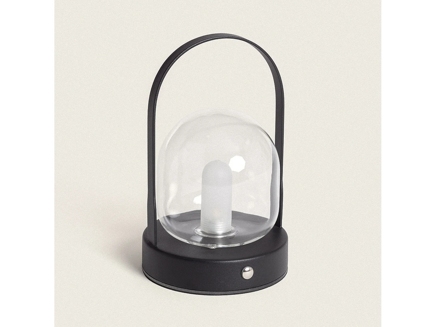 Lámpara de Mesa LED Portátil con Batería USB Recargable Metal y Cristal Olena Negro