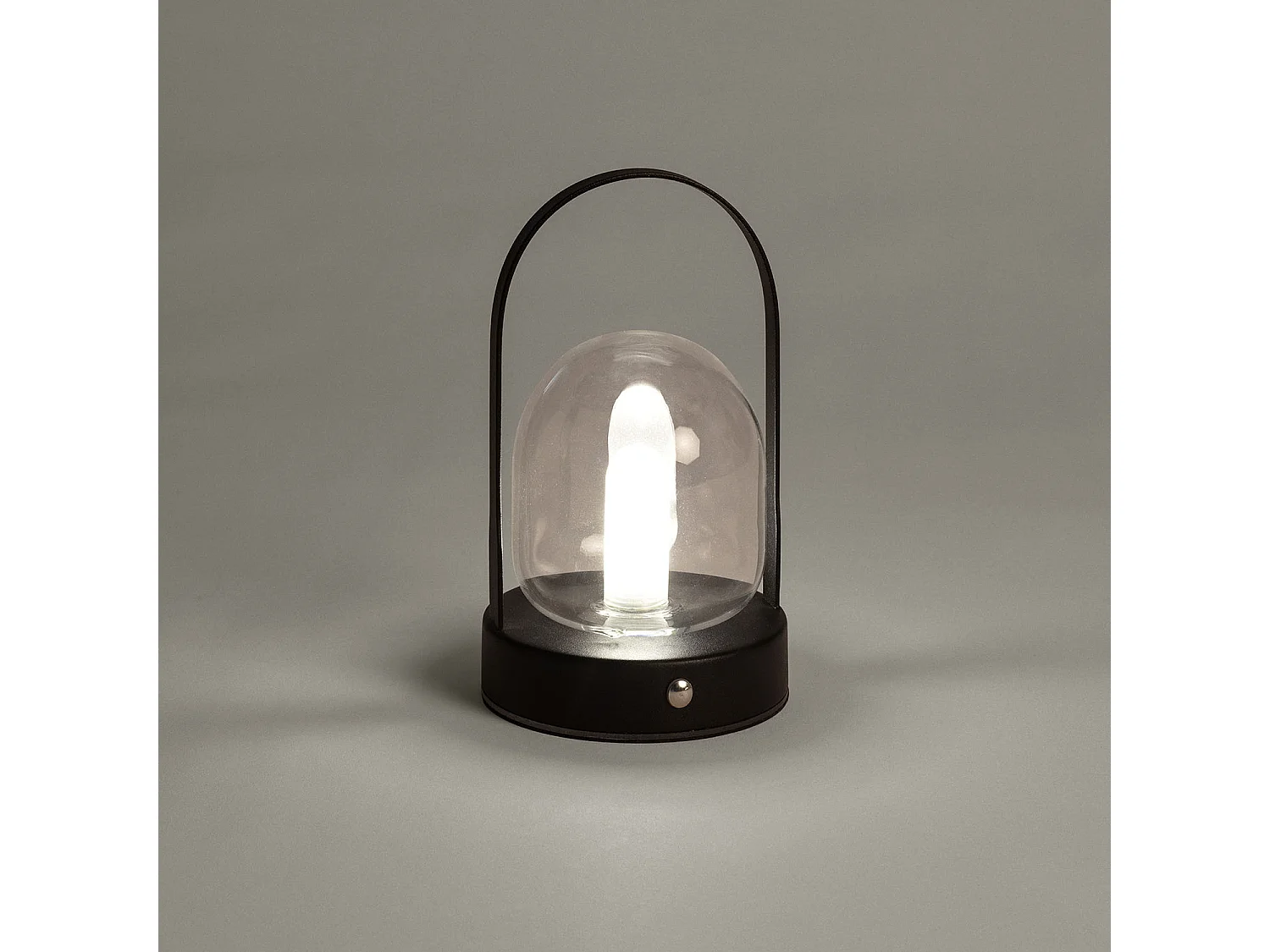 Lámpara de Mesa LED Portátil con Batería USB Recargable Metal y Cristal Olena Negro