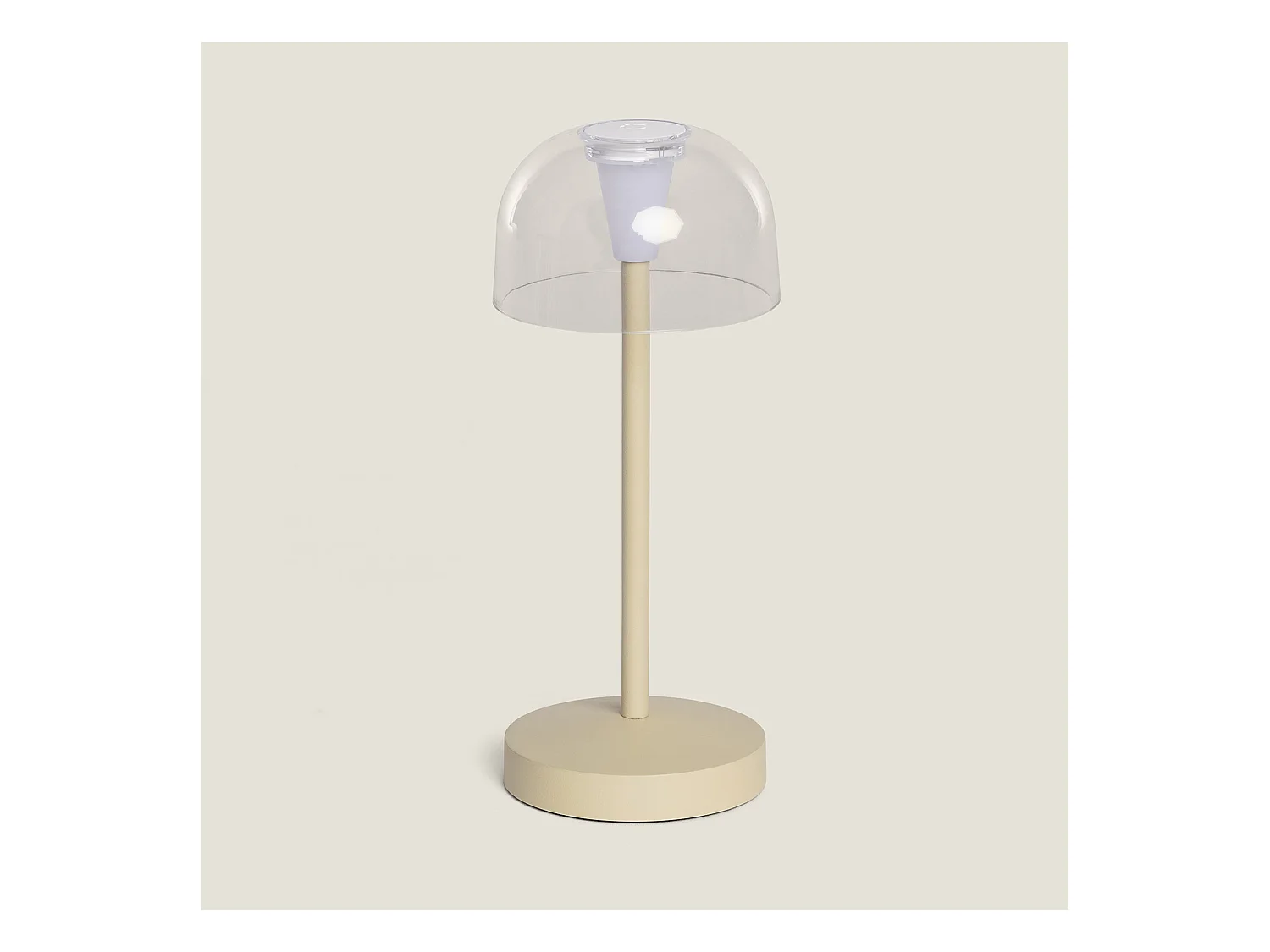 Lampe à Poser LED Portable Extérieur Métal avec Batterie Rechargeable Lendora Beige