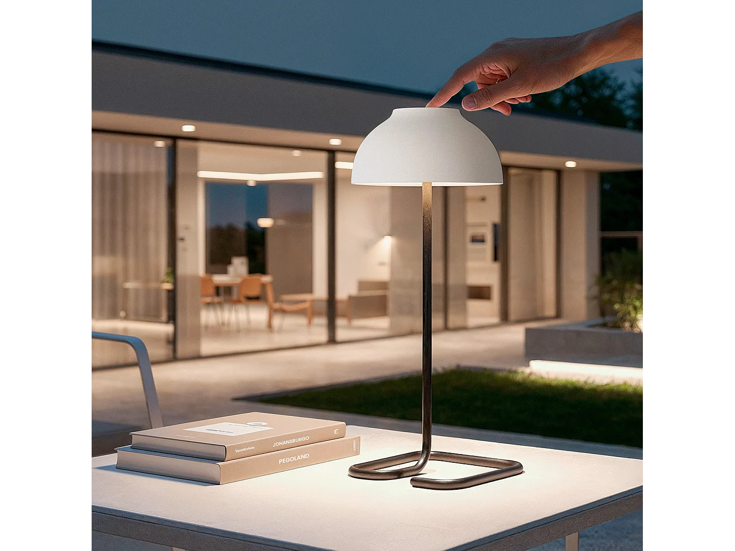 Lampe à Poser LED 3W Portable pour Extérieur avec Batterie USB Rechargable Carlo Blanc / Noir