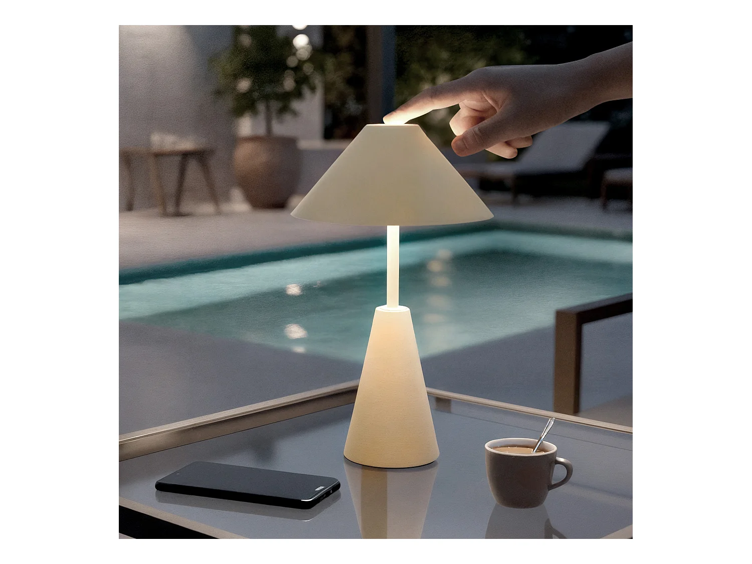 Lampe à Poser Métal LED 3W avec Batterie USB Rechargeable Chamle Noir