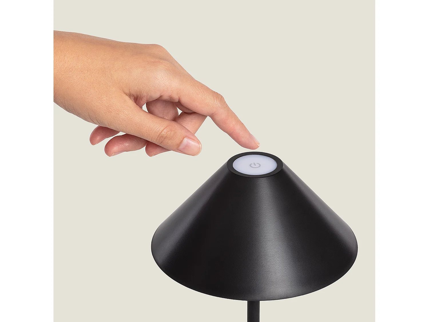 Lampada da Tavolo LED Portatile 3W per Esterni Metallo con Batteria Ricaricabile Chamle Nero