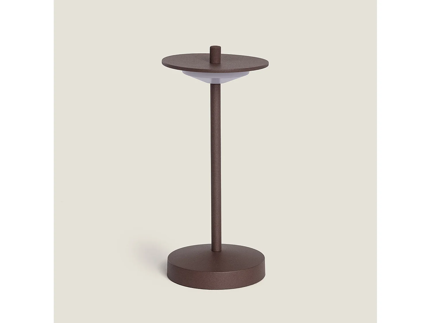Lámpara de Mesa LED Portátil para Exterior Metal con Batería Recargable Estepona Marrón