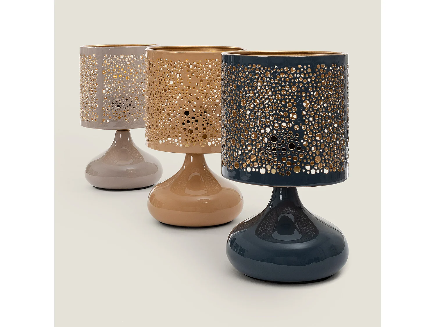 Lámpara de Mesa Metal Harish Beige