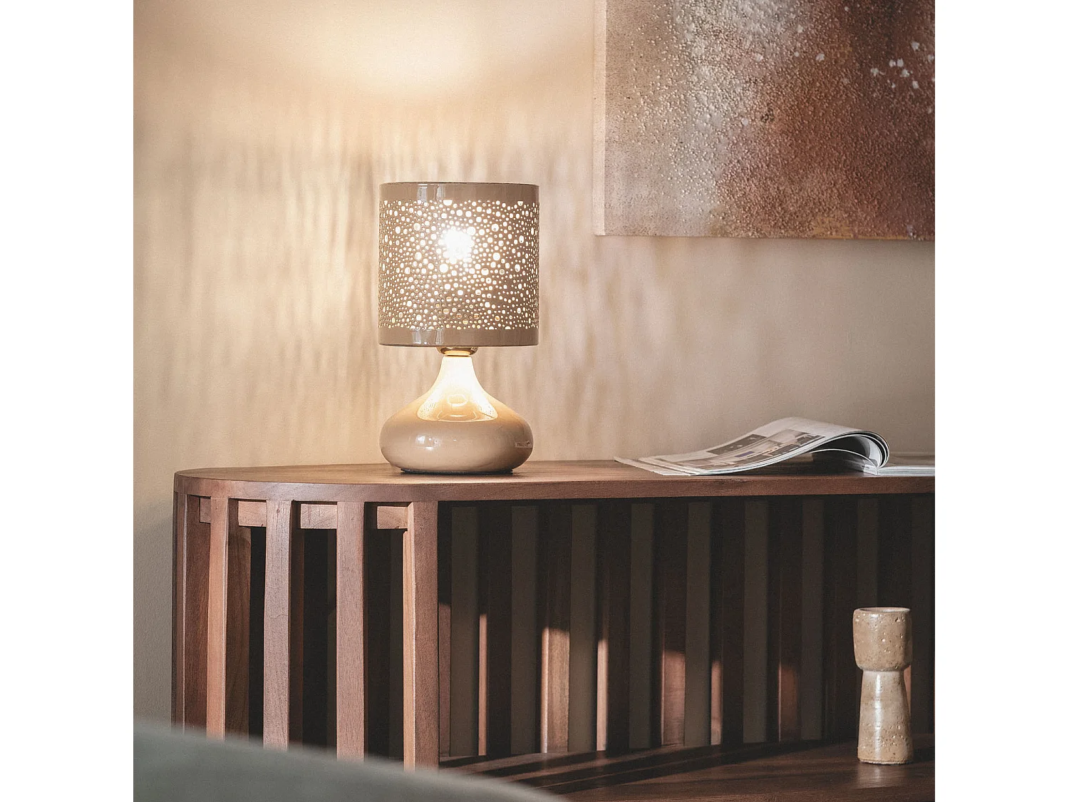 Lampe à Poser Métal Harish Beige