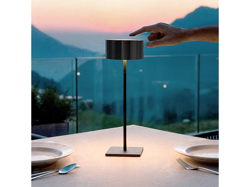 Lámpara de Mesa LED Portátil para Exterior con Batería USB Recargable Cesc Negro