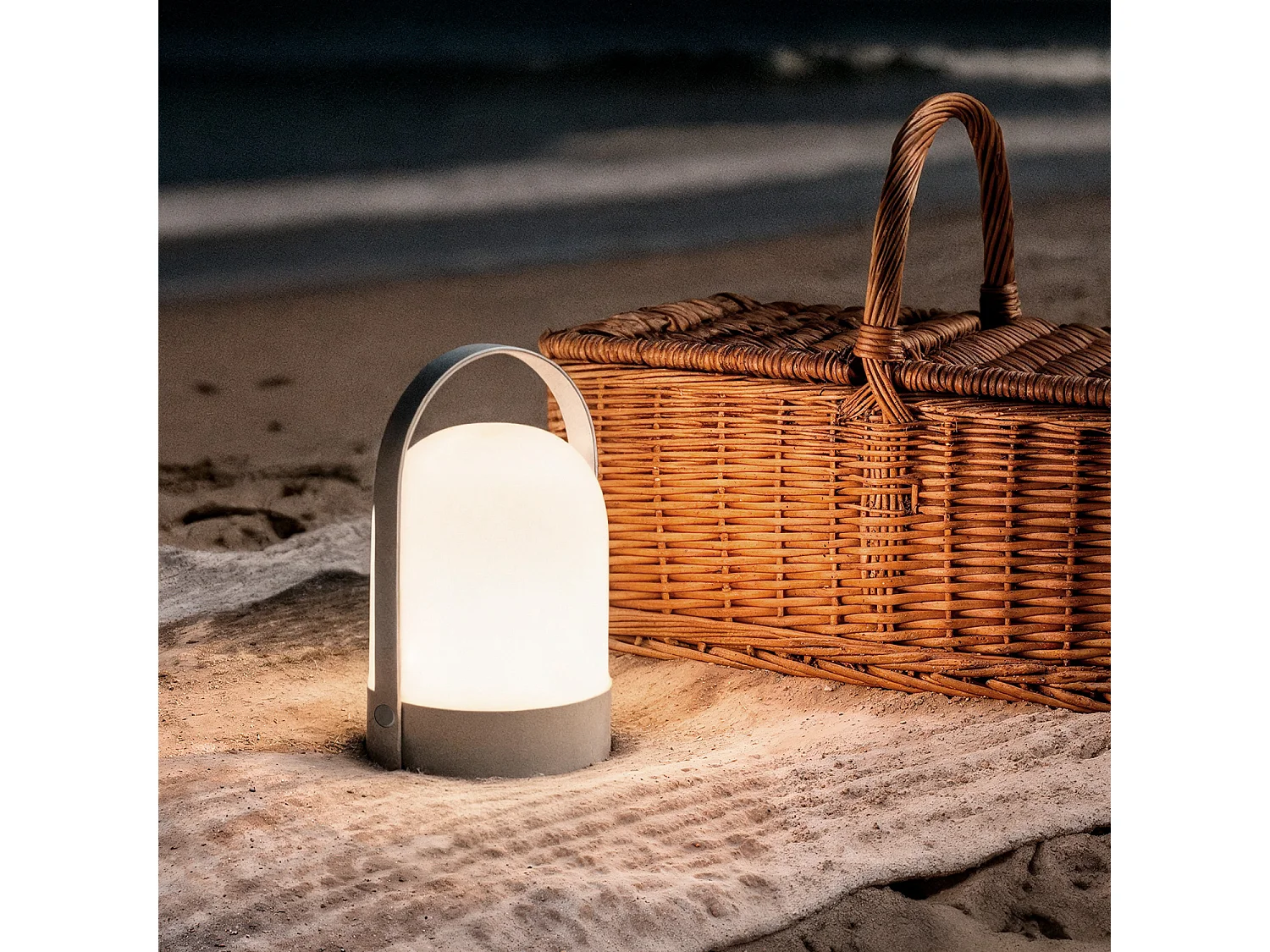 Lampada da Tavolo LED Per Esterni Portatile a Pile Thyra Grigio