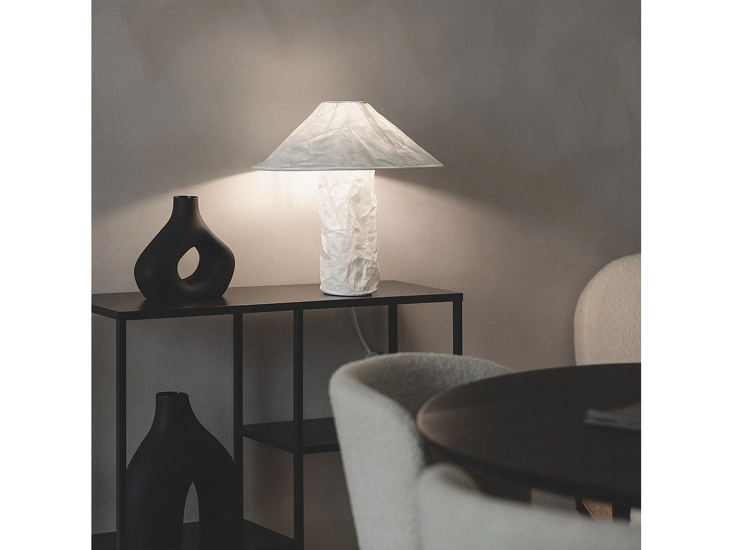 Lampada da Tavolo Carta Tyvek Rapa Bianco