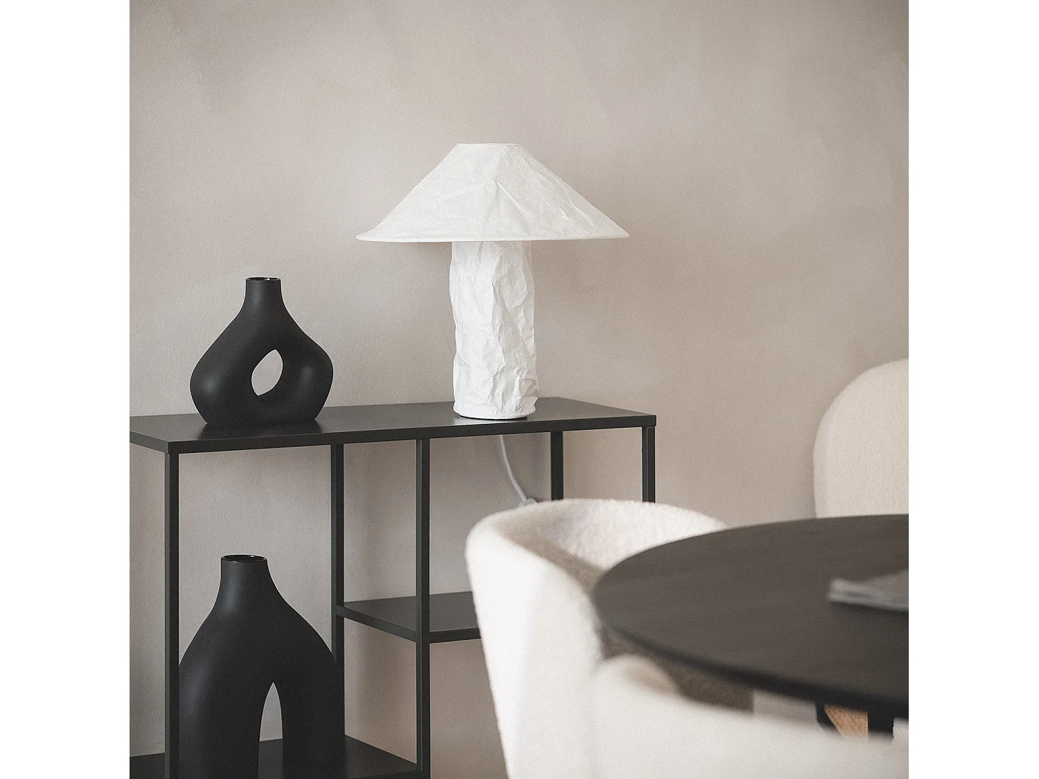 Lampada da Tavolo Carta Tyvek Rapa Bianco