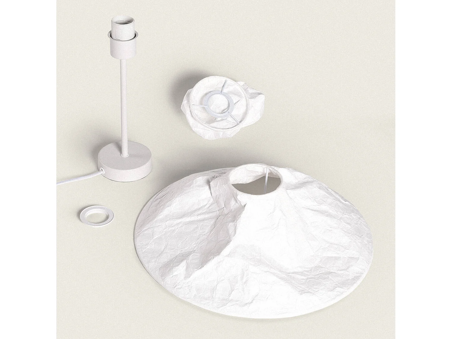 Lampada da Tavolo Carta Tyvek Rapa Bianco