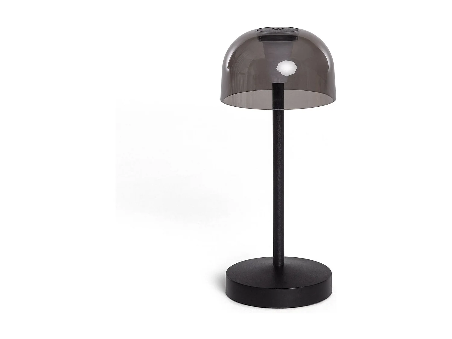 Lampada da Tavolo LED Portatile per Esterni Metallo con Batteria USB Ricaricabile Lendora Smoke Nero
