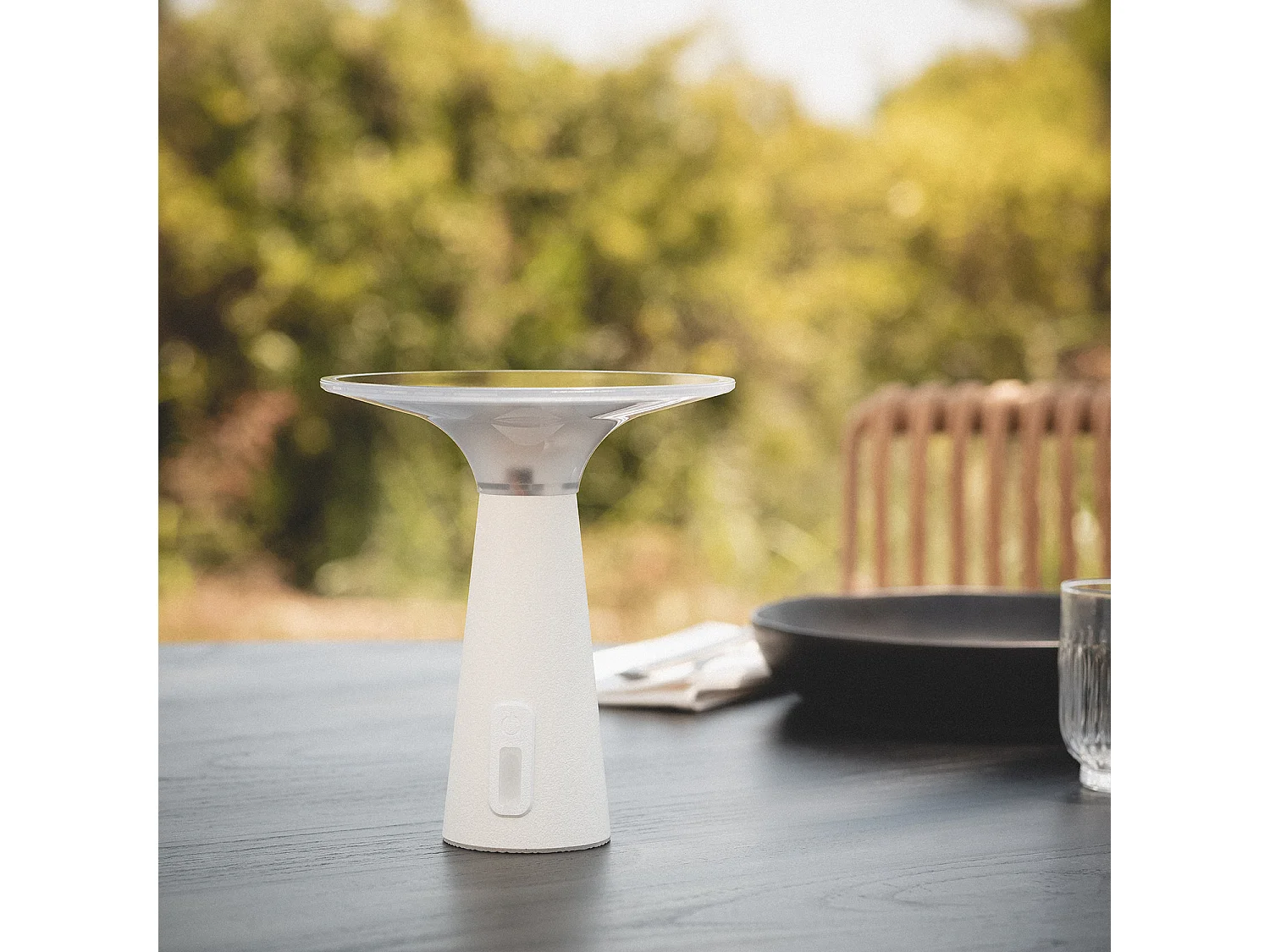 Lámpara de Mesa Solar Exterior LED Portátil con Batería USB Recargable Soucha Blanco