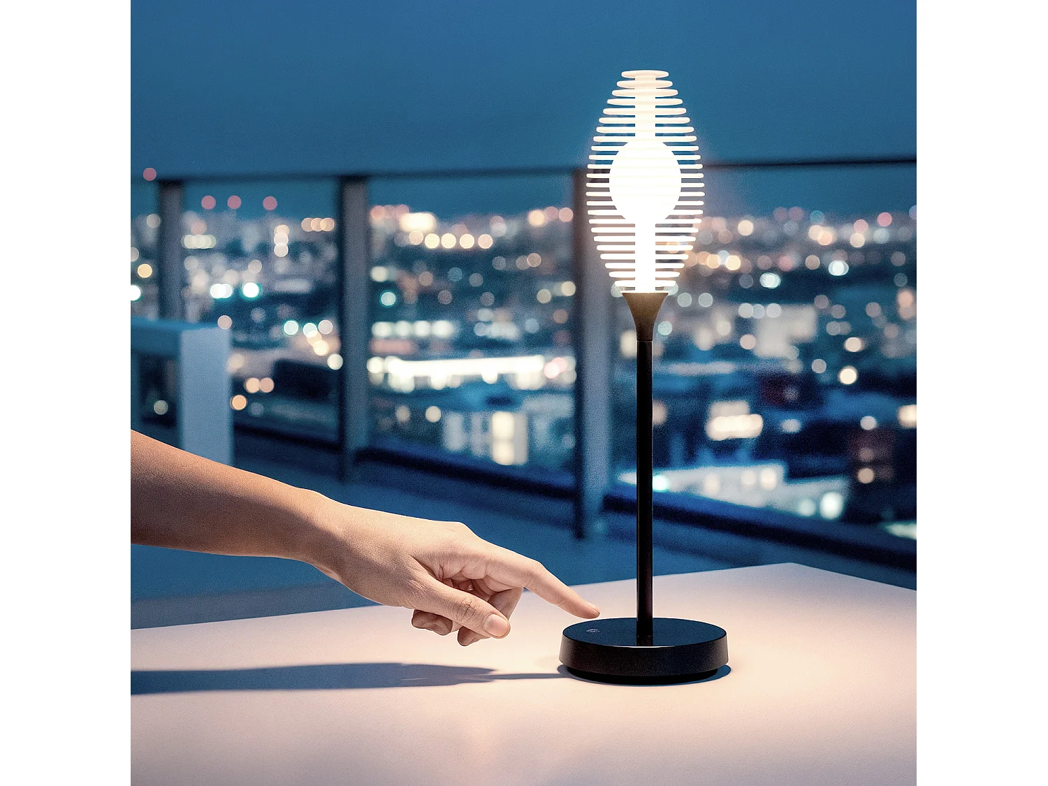 Lampada da Tavolo LED 3W Portatile con Batteria USB Ricaricabile Dukuza Nero