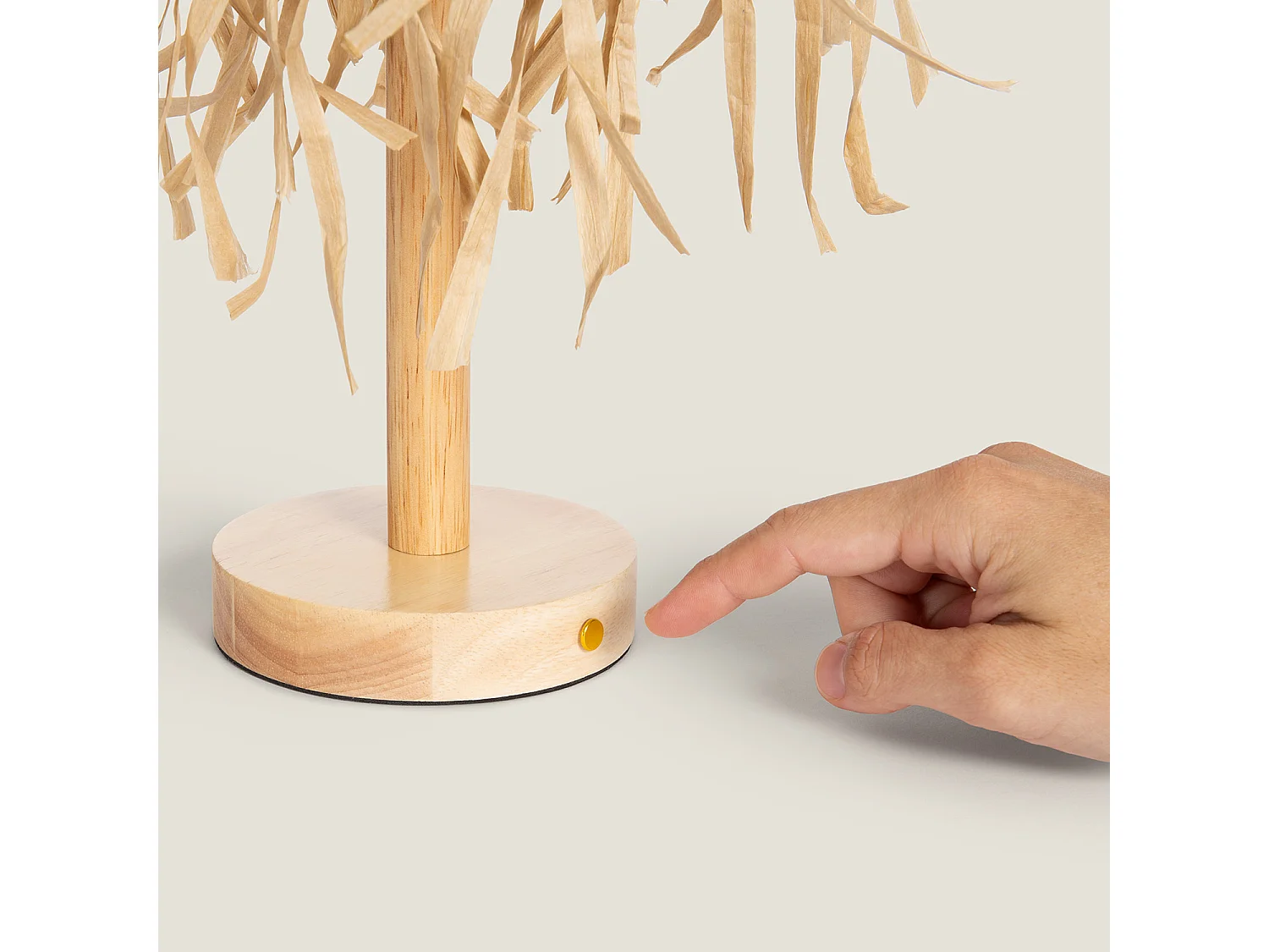 Lámpara de Mesa LED Portátil Madera con Batería USB Recargable Soure Natural