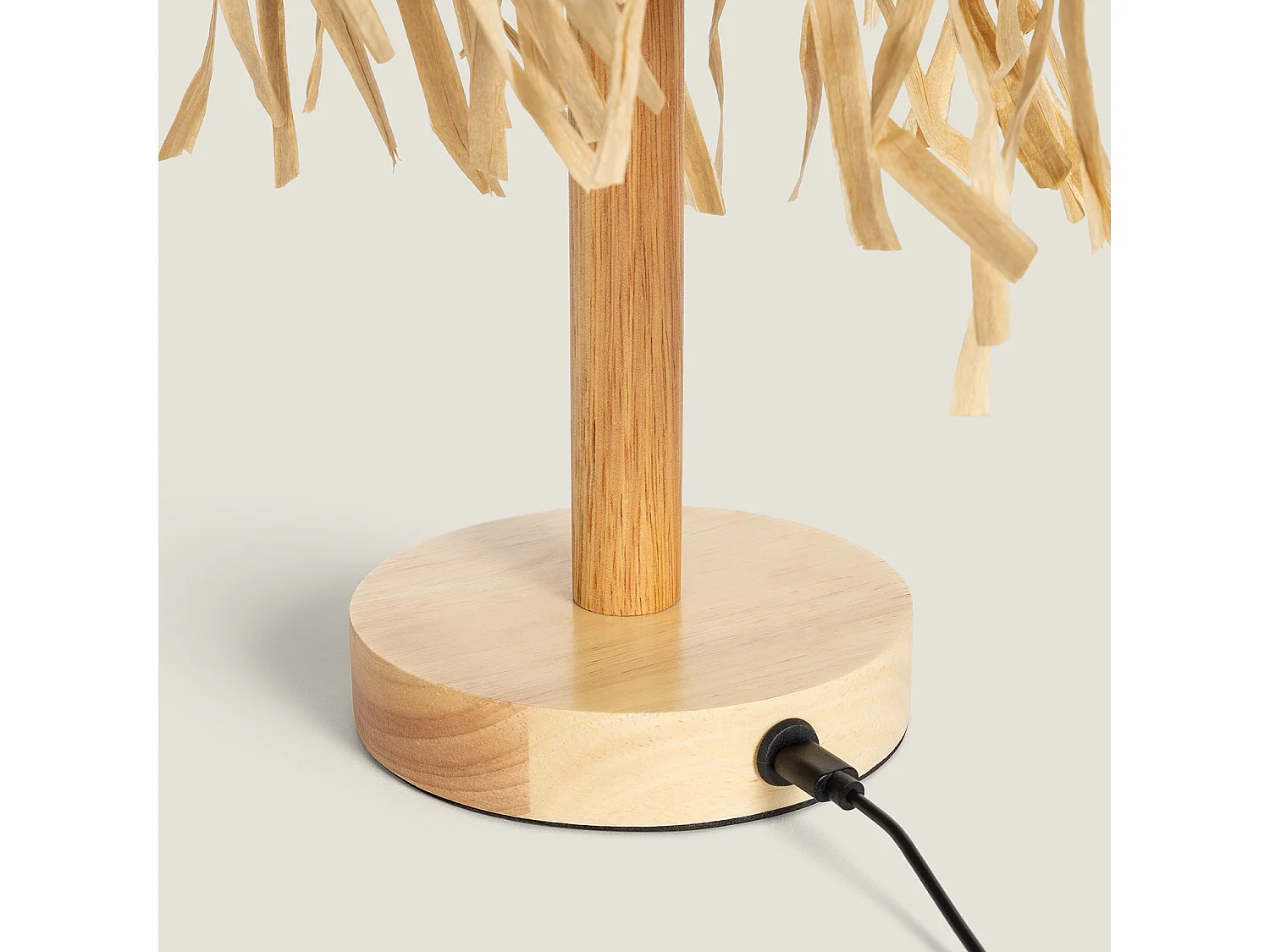 Lampe à Poser LED Bois 1W Portable avec Batterie USB Rechargeable Soure Naturel