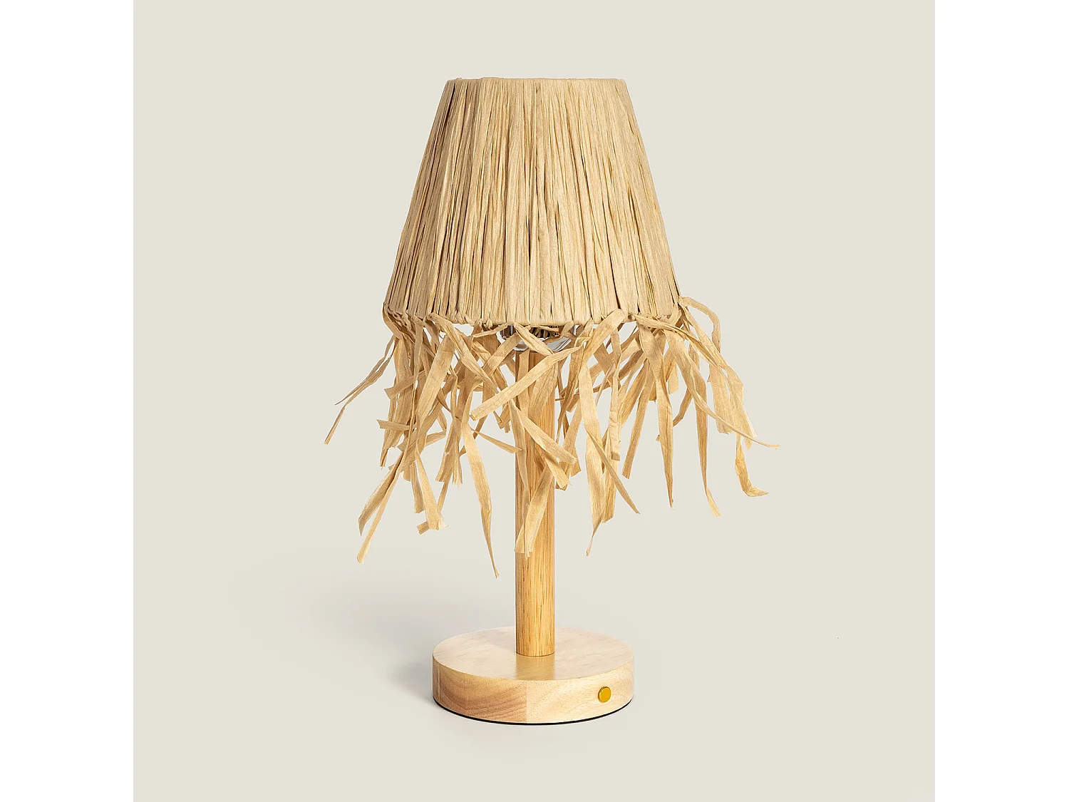 Lampe à Poser LED Bois 1W Portable avec Batterie USB Rechargeable Soure Naturel