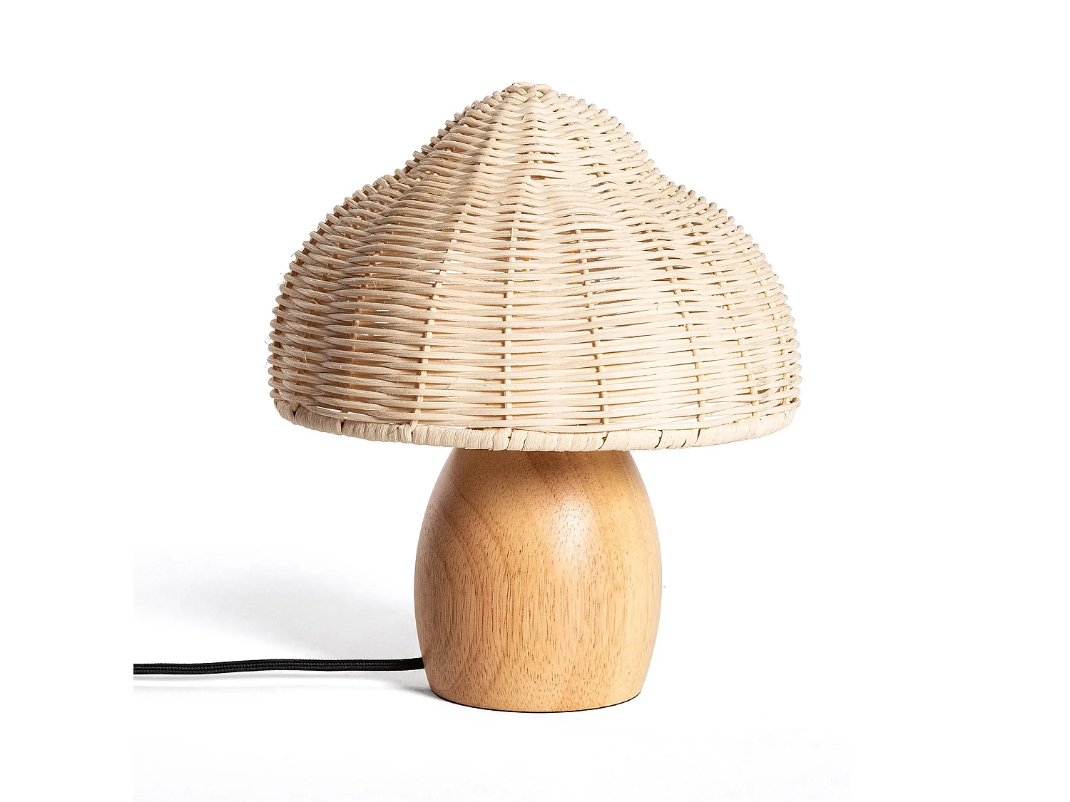 Lampada da Tavolo Legno e Rattan Karava Naturale