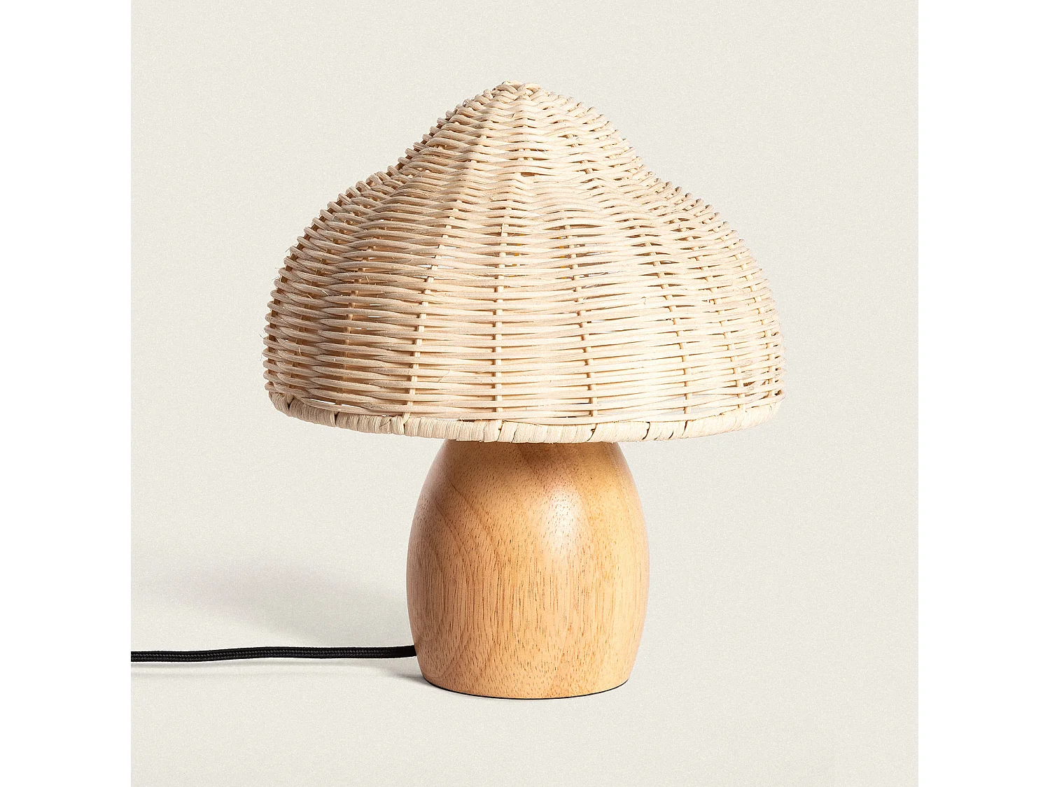 Lampada da Tavolo Legno e Rattan Karava Naturale