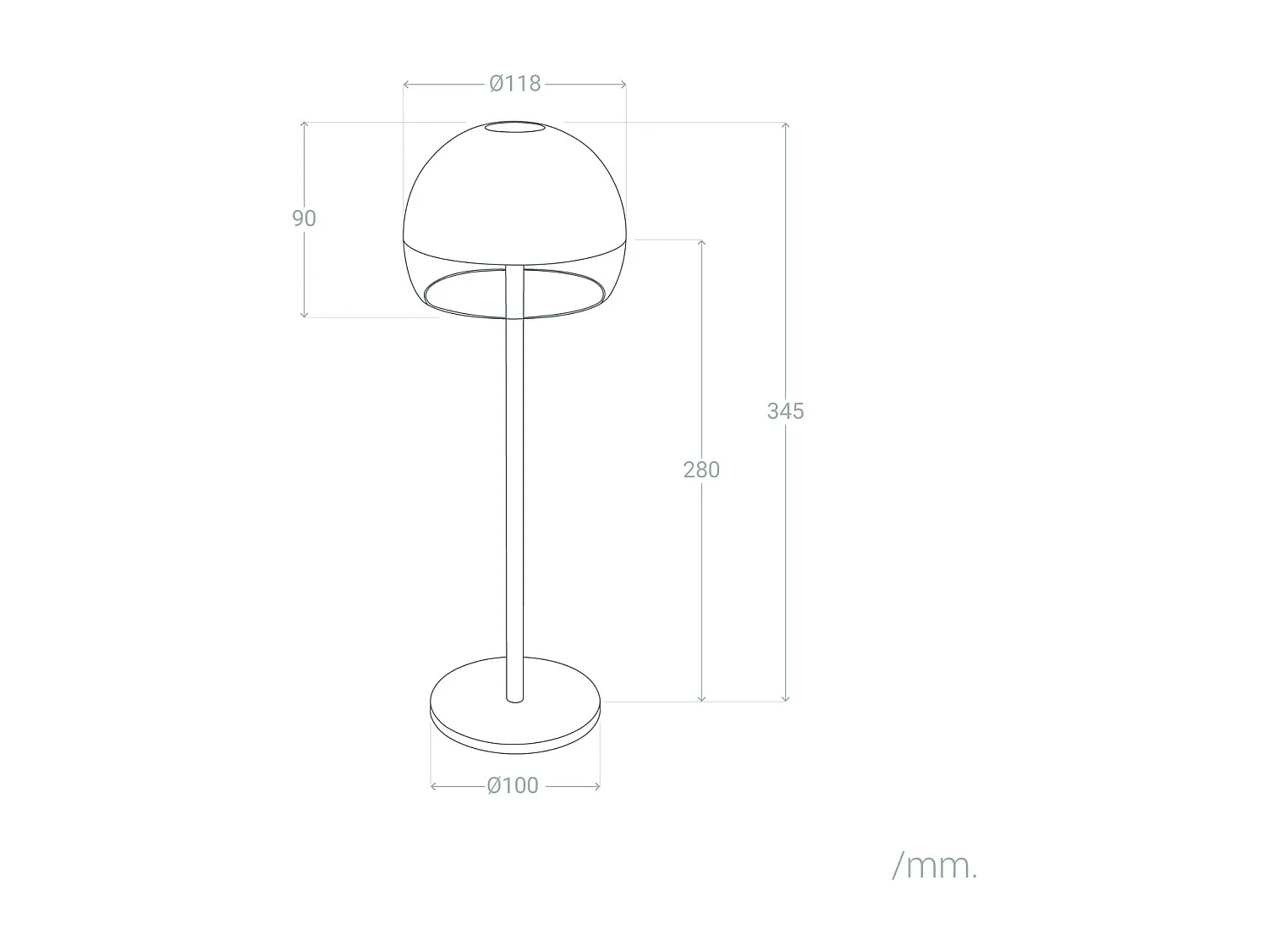 Lámpara de Mesa LED Portátil para Exterior con Batería USB Recargable Adair Blanco