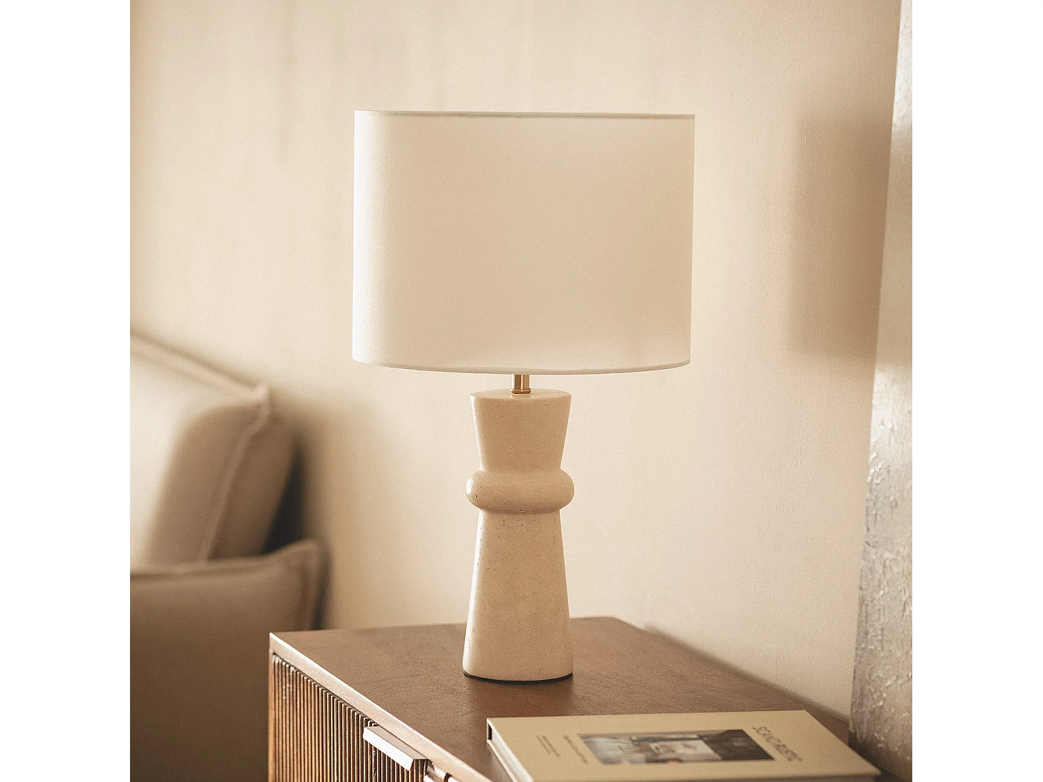 Lampada da Tavolo Travertino Bittor Beige