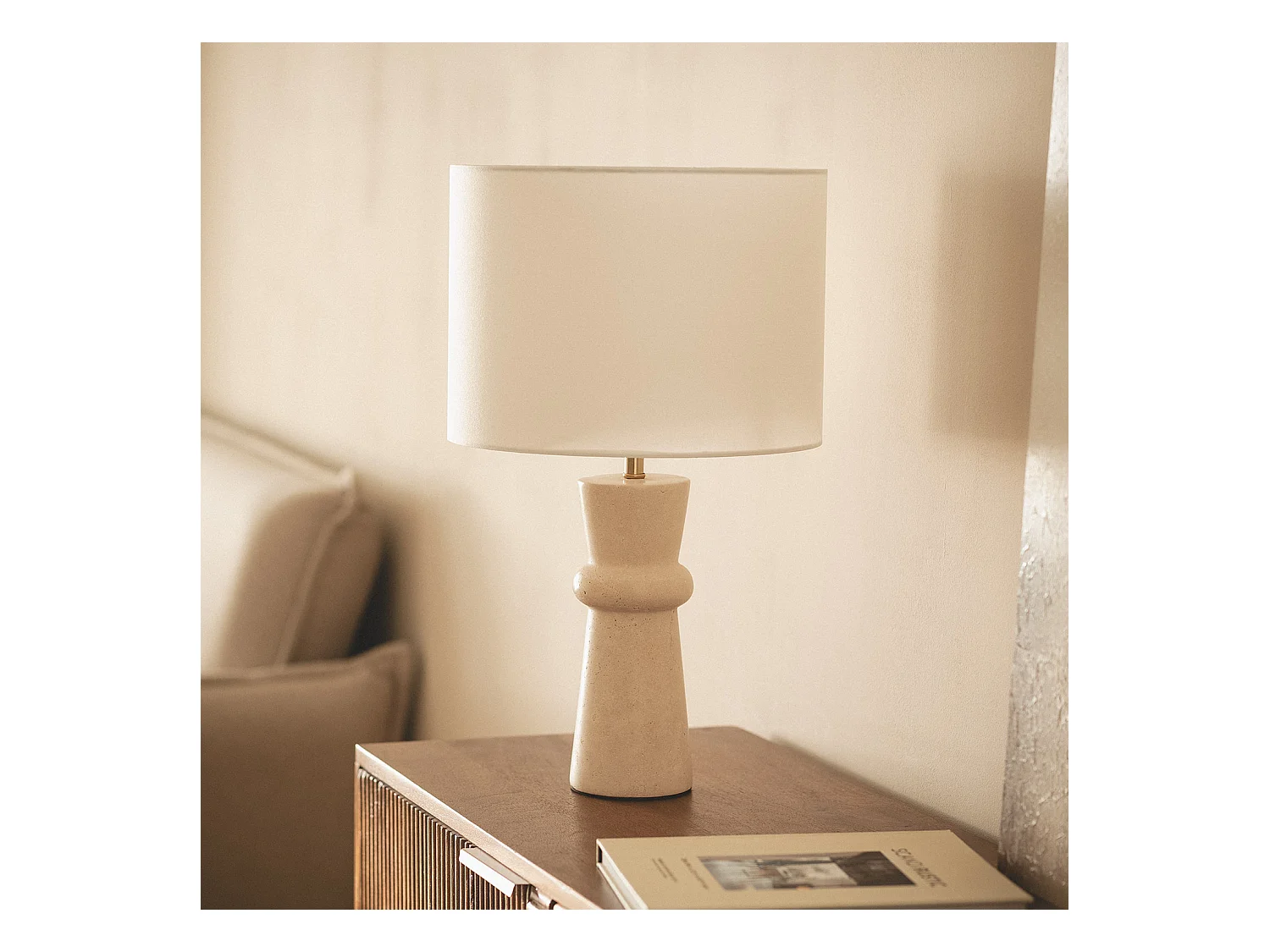 Lampada da Tavolo Travertino Bittor Beige