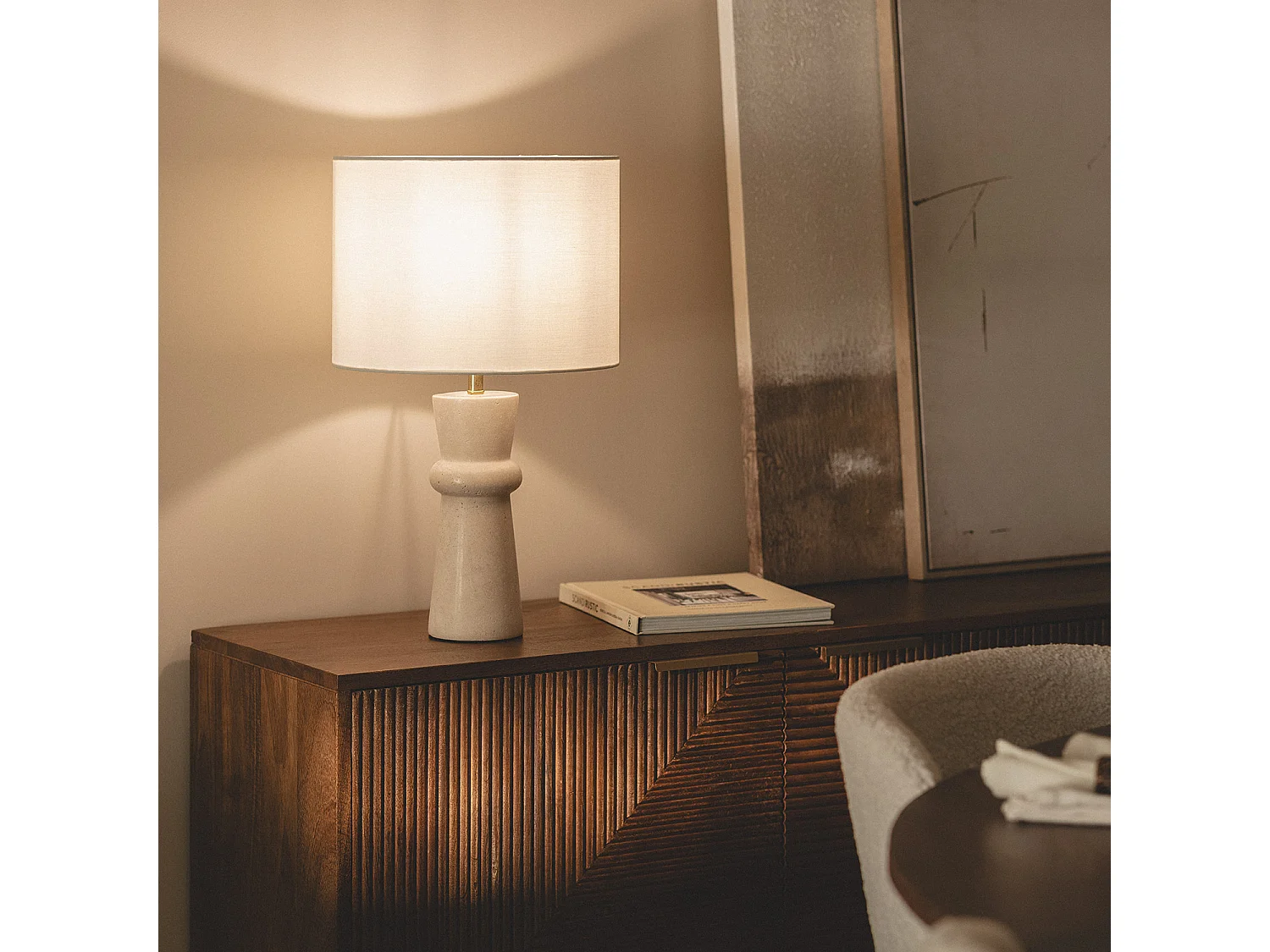 Lampe à poser Travertino Bittor Beige