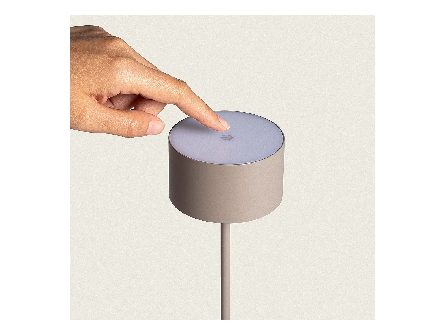 Lampe à Poser LED 2W Portable avec Batterie USB Rechargeable Mounka Round. Taupe